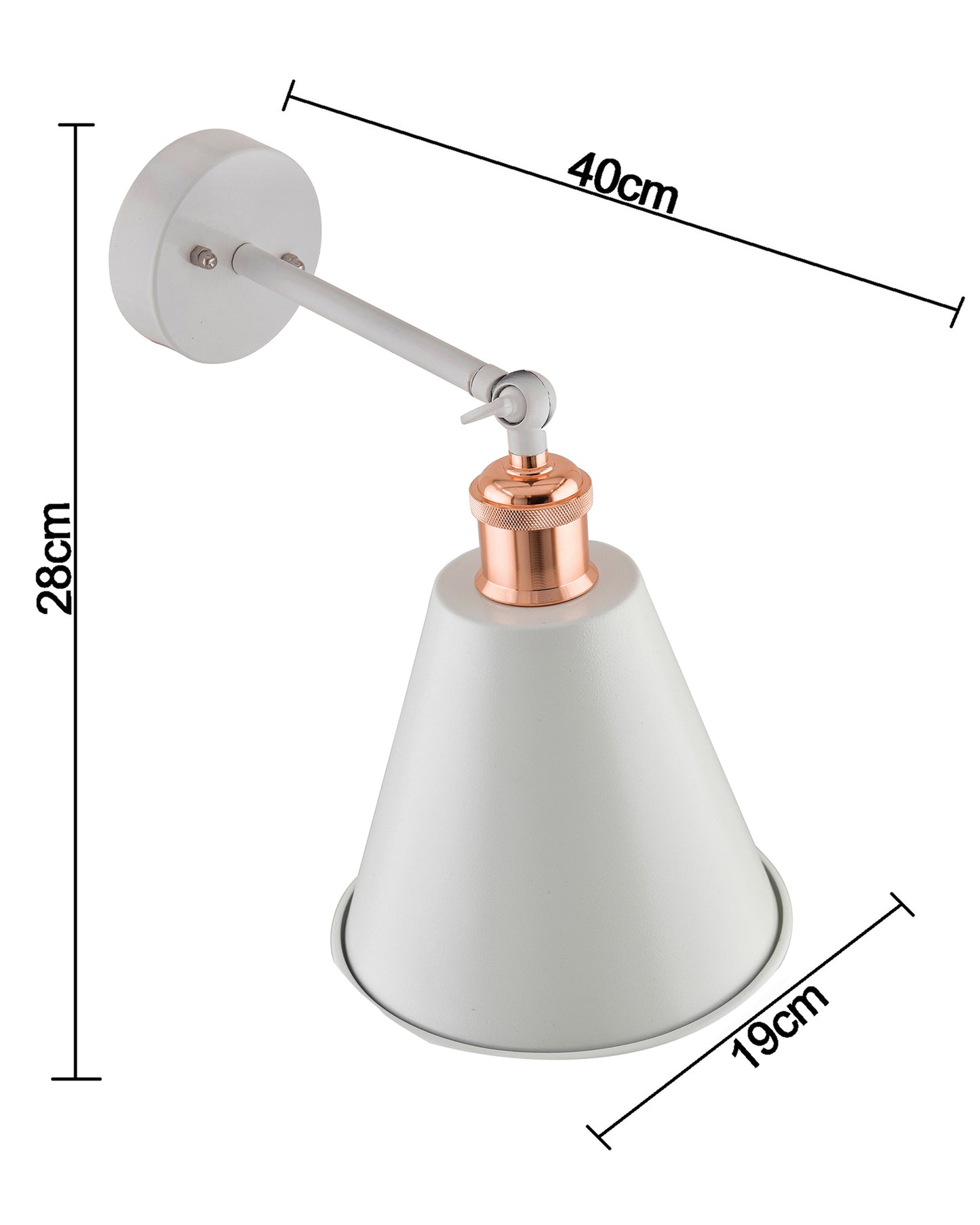 Edison Wall White Gaurd Shade Lamp, Vintage Industrial Loft, E27 Holder, Decorative, Black Swing Wall Light