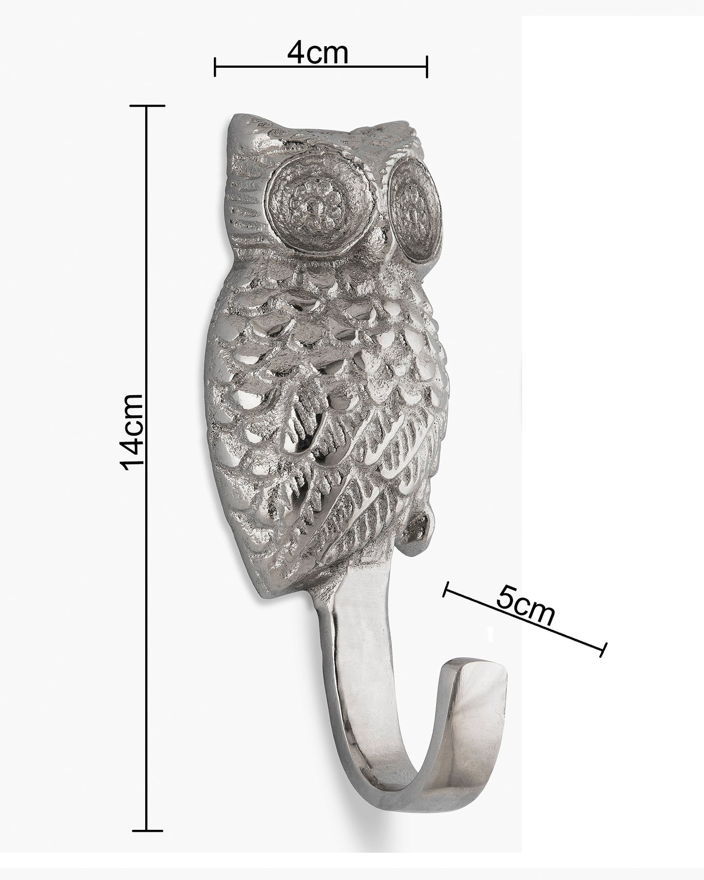 Handmade Owl Wall Hook Decorative - Antique Aluminium Wall Mounted Utility Hooks - Large Decorative heavy Duty Hooks For Mounting, Set of 2