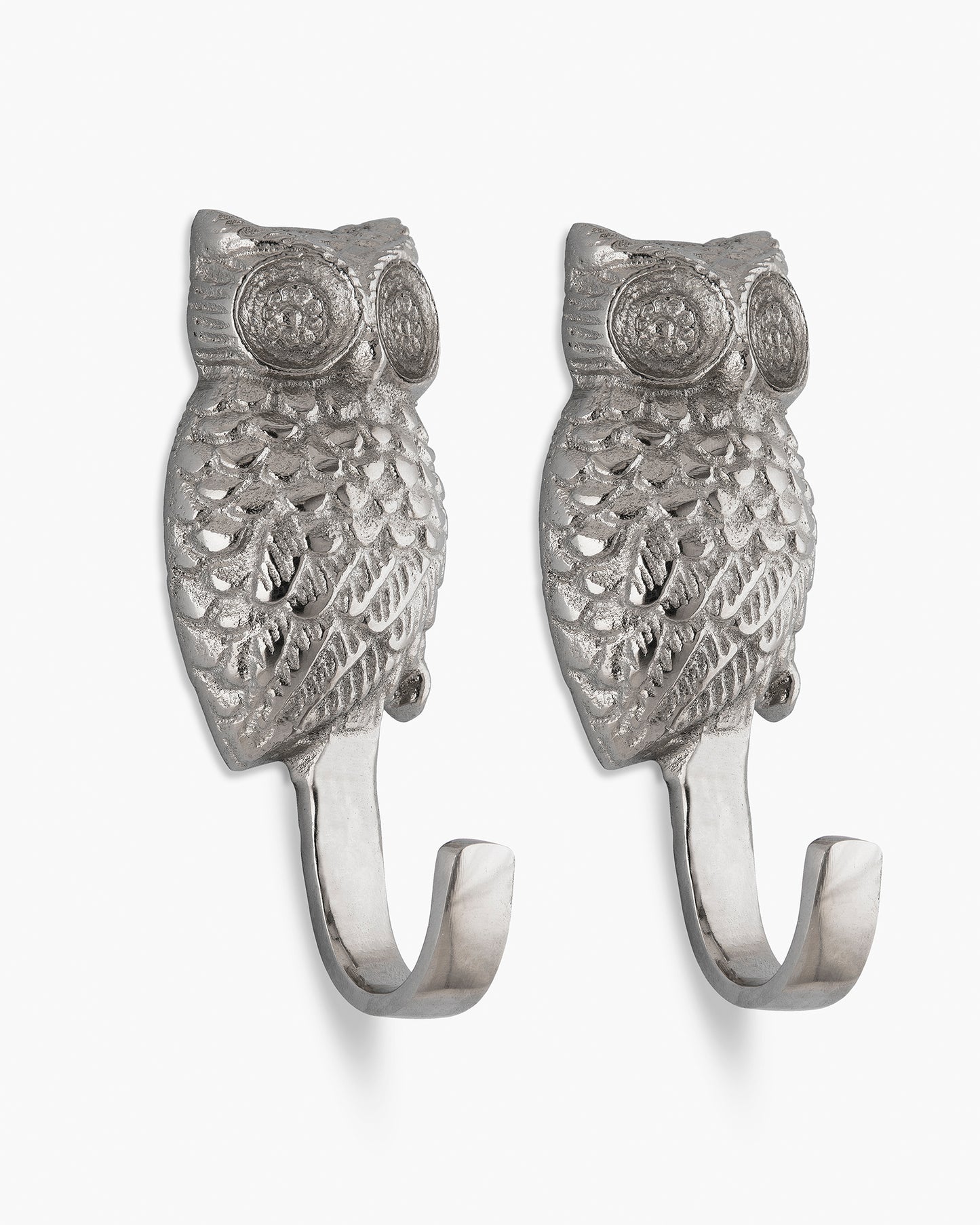 Handmade Owl Wall Hook Decorative - Antique Aluminium Wall Mounted Utility Hooks - Large Decorative heavy Duty Hooks For Mounting, Set of 2
