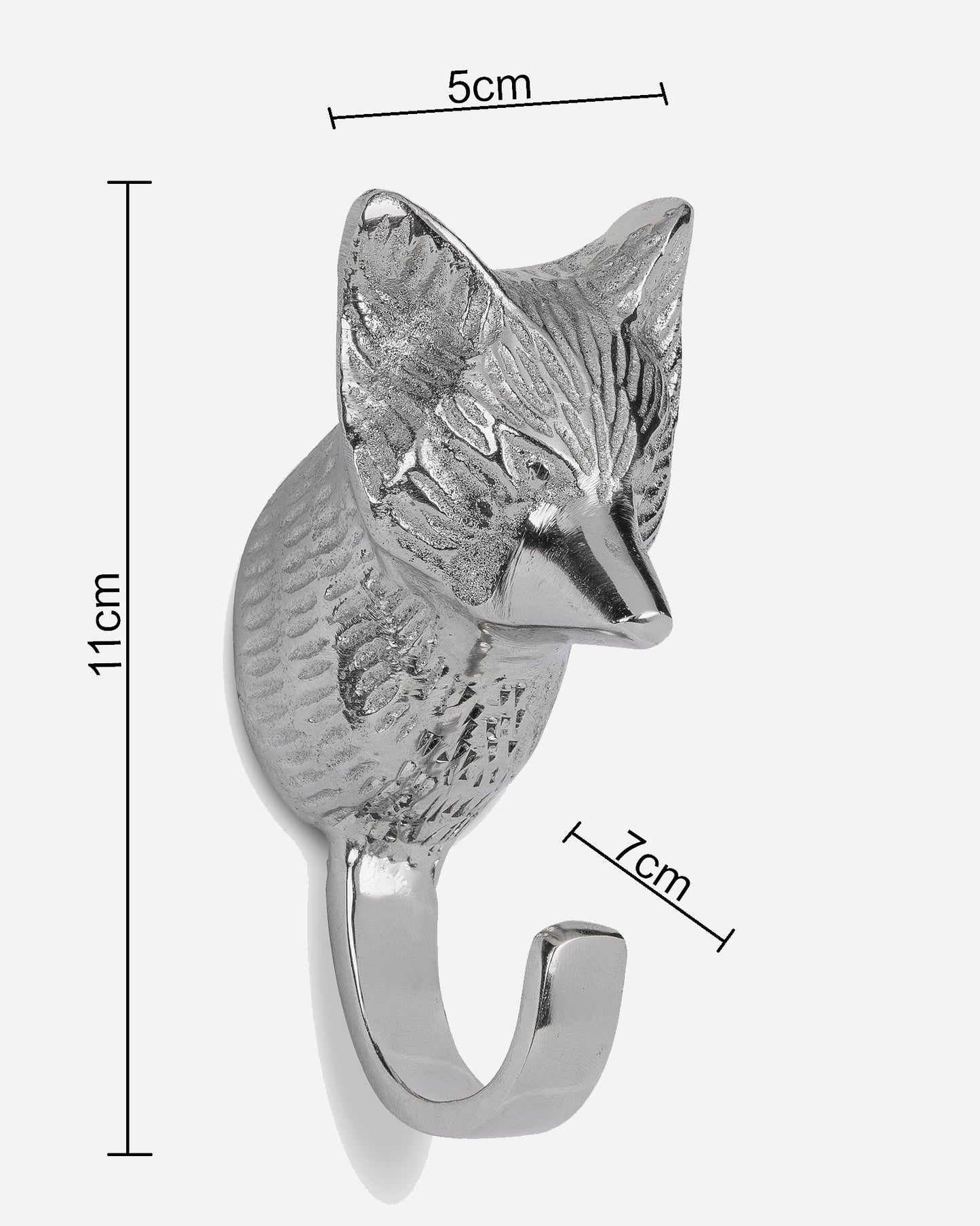 Handmade Fox Head Wall Hook Decorative - Antique Aluminium Wall Mounted Utility Hooks - Large Decorative heavy Duty Hooks For Mounting, Set of 2