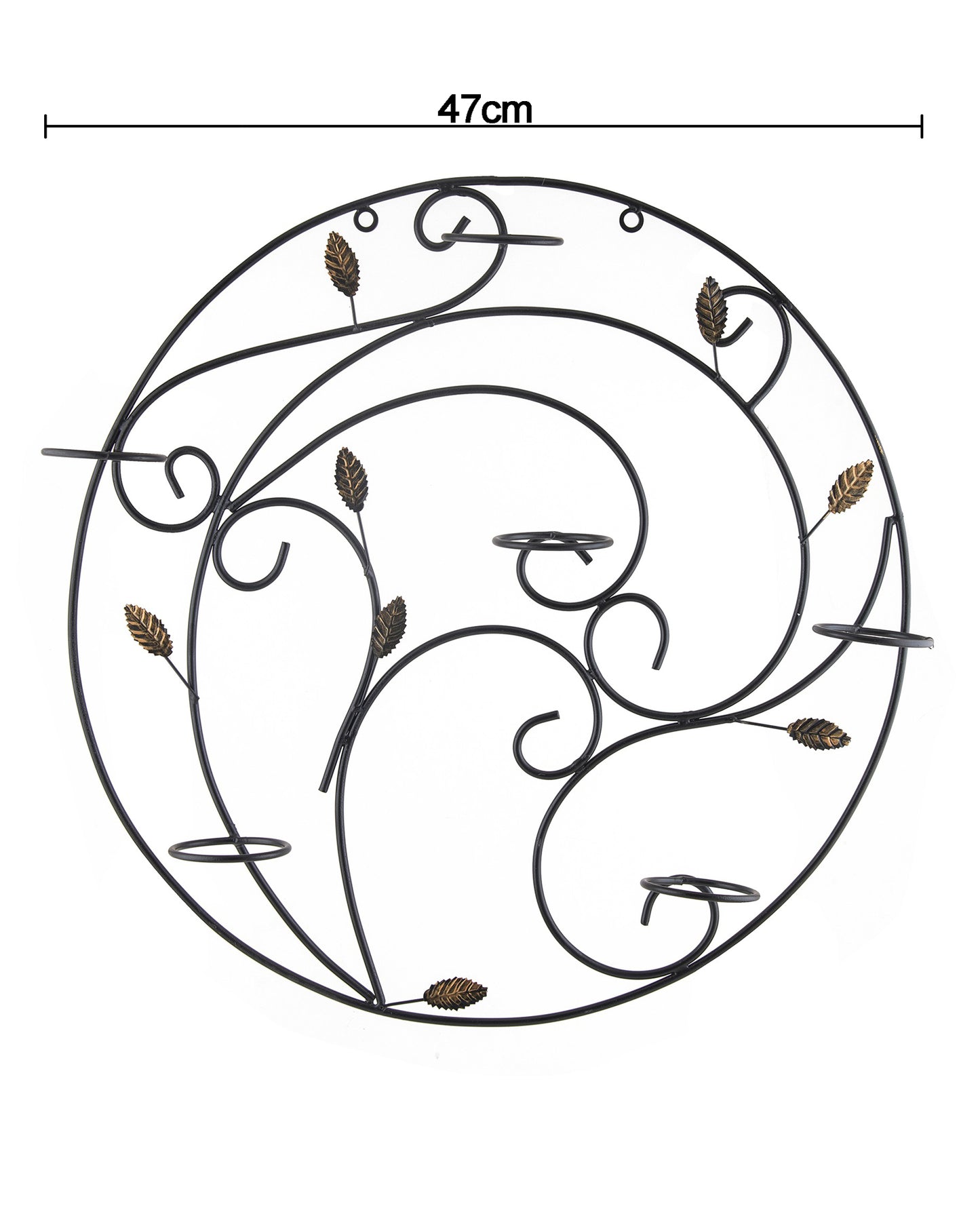 Round Wall Tealight Holder with Leafy Touch, Wall Decor Candle Stand