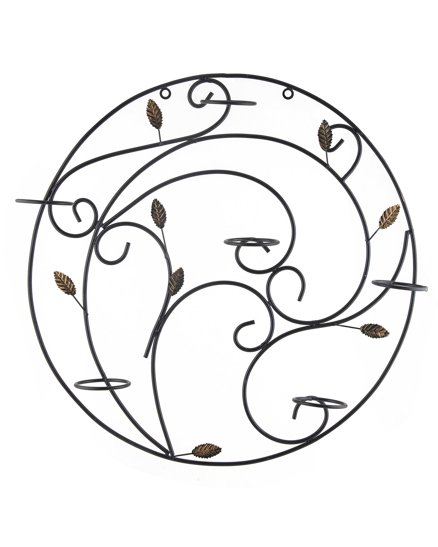 Round Wall Tealight Holder with Leafy Touch, Wall Decor Candle Stand