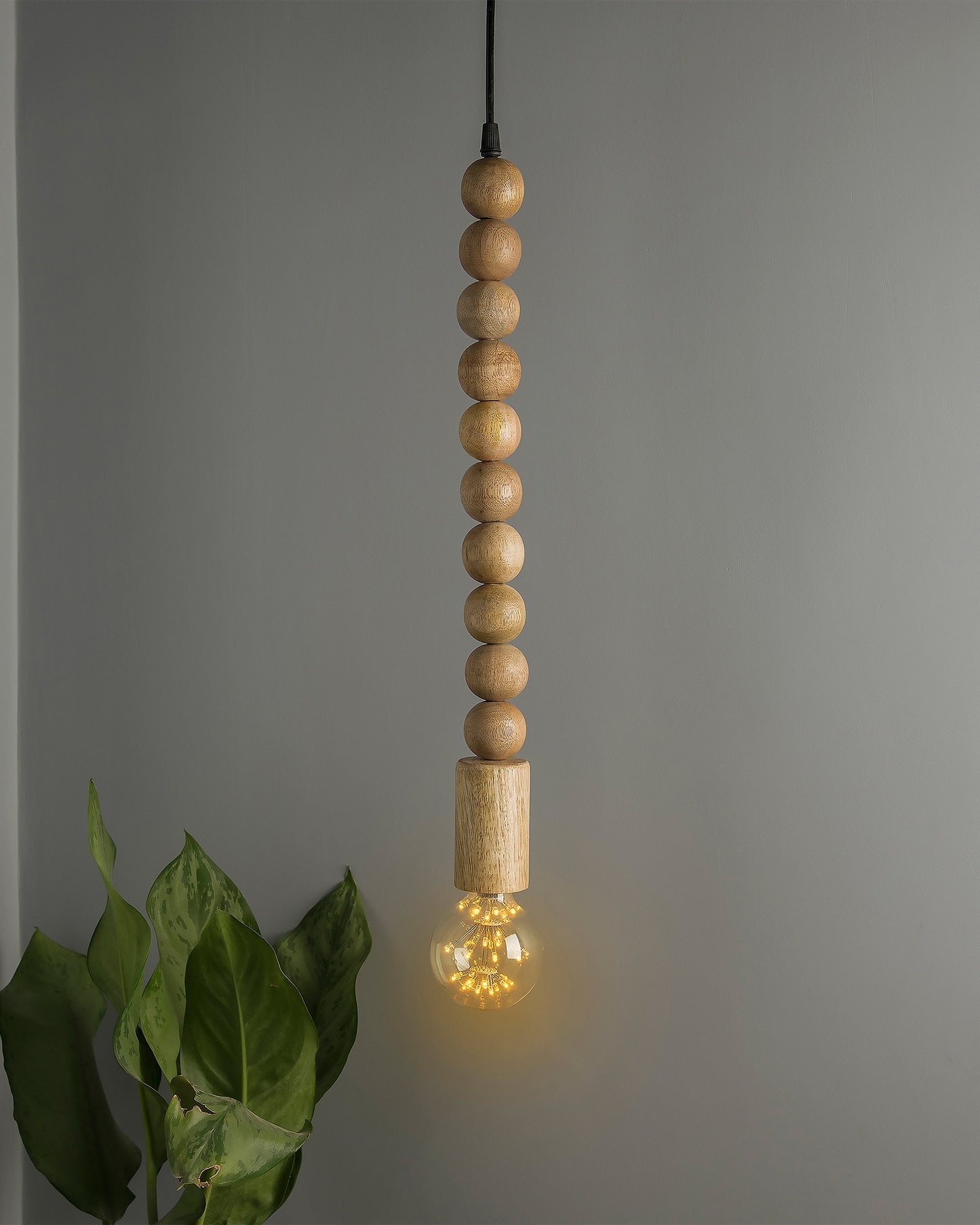 Rustic Round Beaded Swag Pendant, Balcony Bar Cafe Living Dining Room, Retro Loft Light, Ceiling Hanging Light
