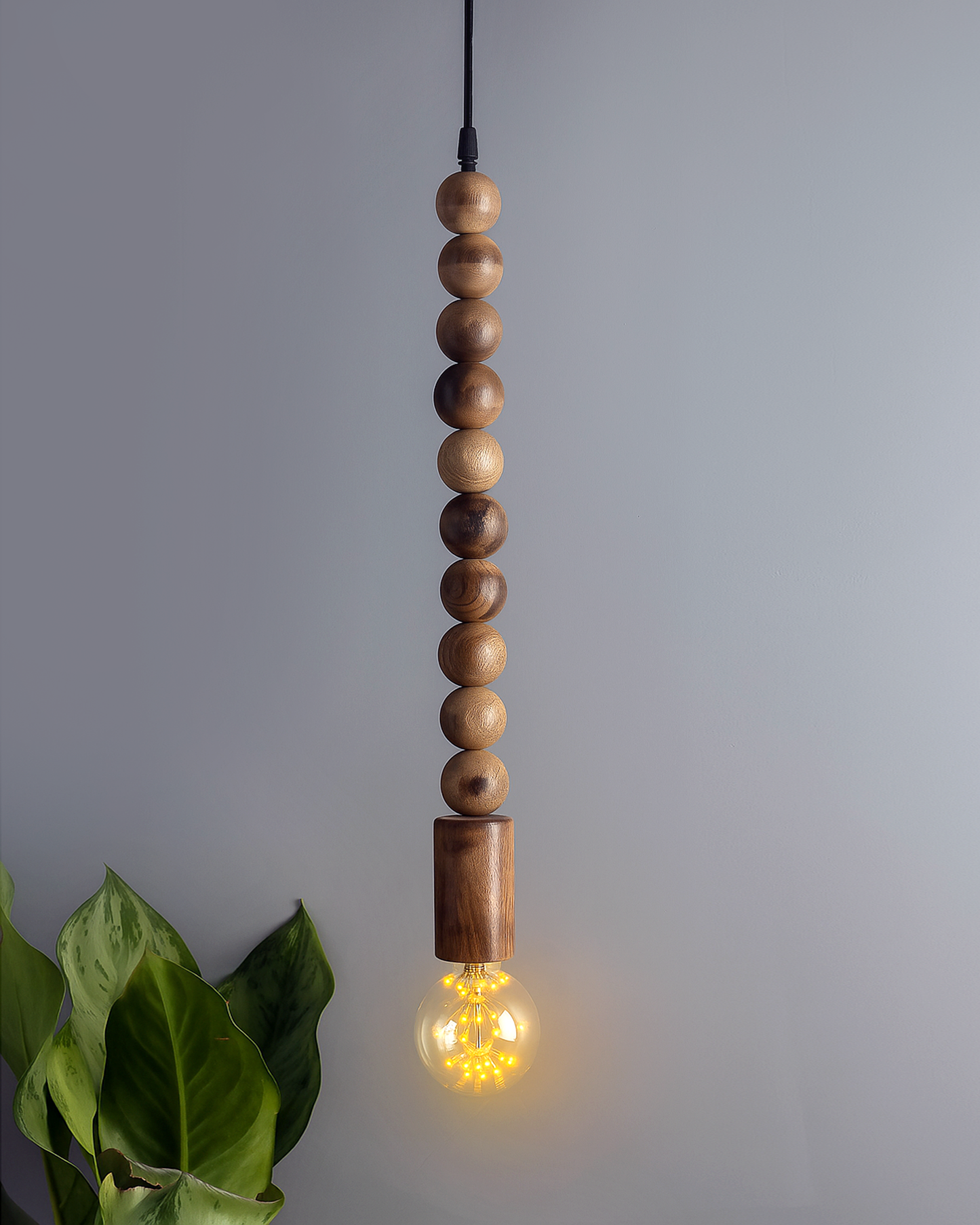Rustic Round Beaded Swag Pendant, Balcony Bar Cafe Living Dining Room, Retro Loft Light, Ceiling Hanging Light