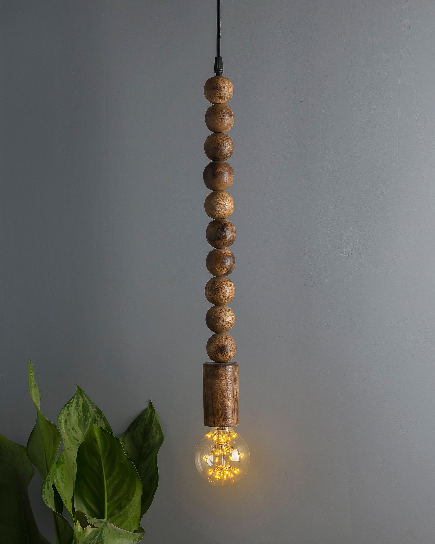 Rustic Round Beaded Swag Pendant, Balcony Bar Cafe Living Dining Room, Retro Loft Light, Ceiling Hanging Light