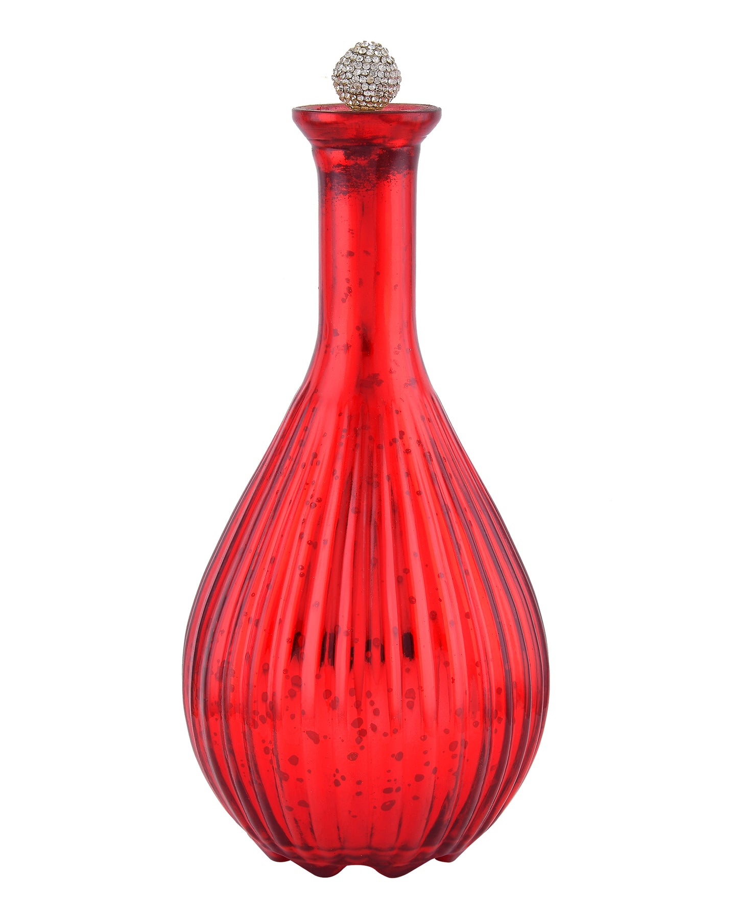Mercury Red Ovoid Bottle Copper Star String Lights , Warm White LED Fairy Lights