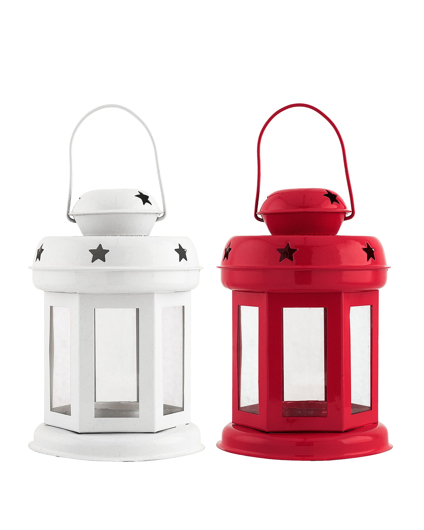 Star Light Decorative Metal Lantern Indoor/Outdoor Hanging Lantern, Set of 2 Designer Candle Tealight Holder