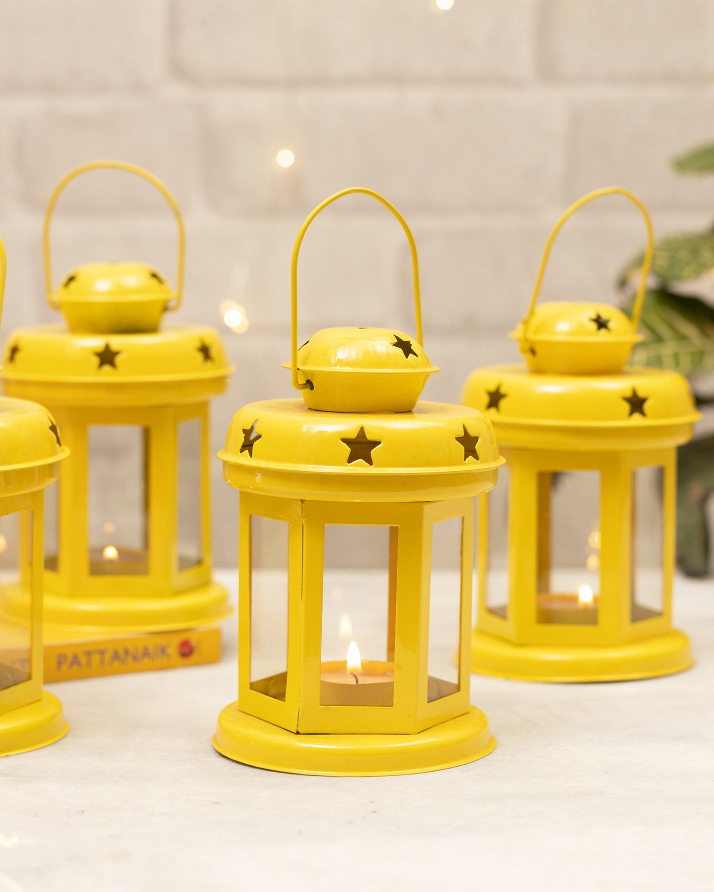 Set of 4 Star Light Decorative Metal Lantern Indoor/Outdoor Hanging Lantern, Designer Candle Tealight Holder