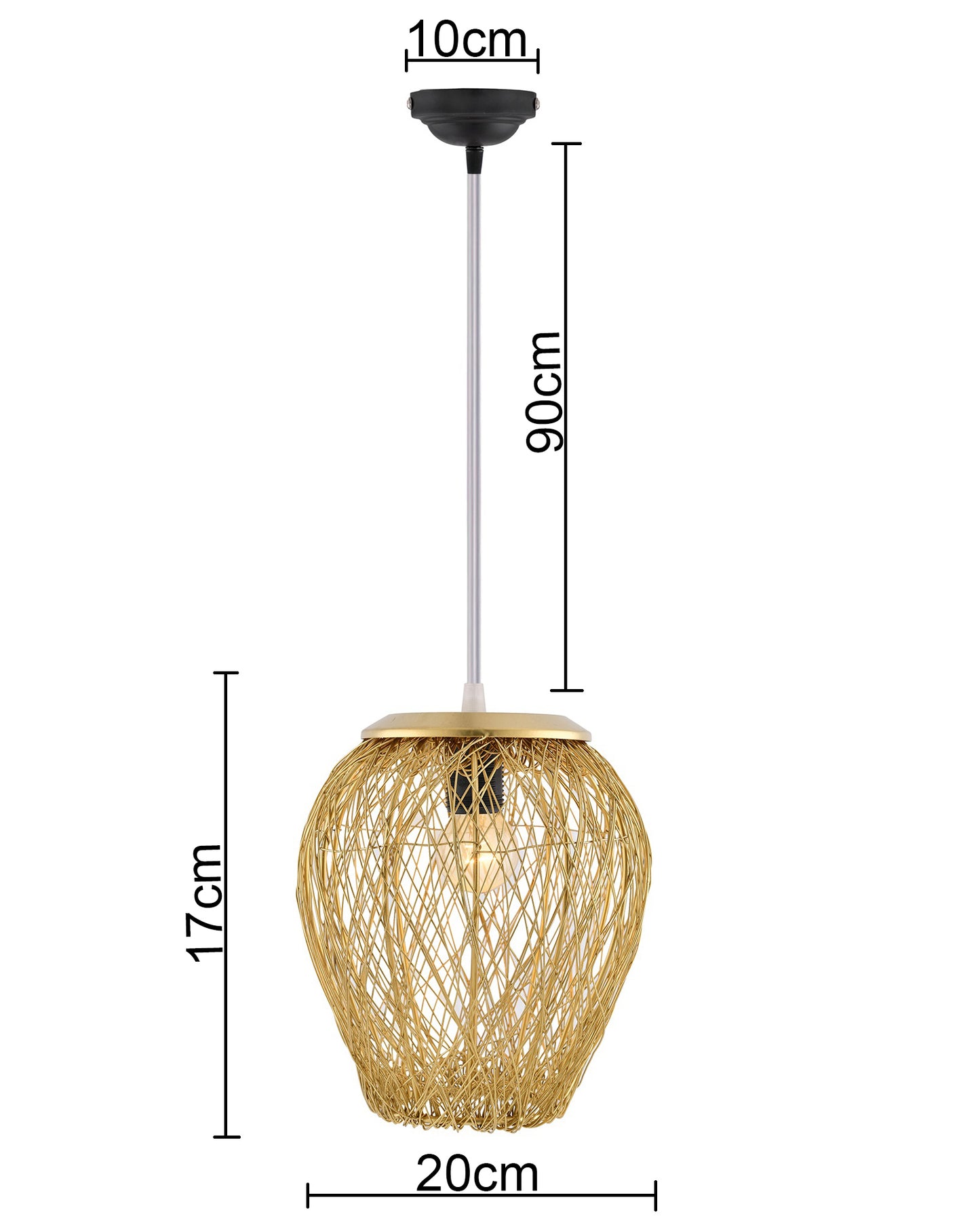 Hanging Golden Steel Wire Mesh Pendant, hanging light, lamp
