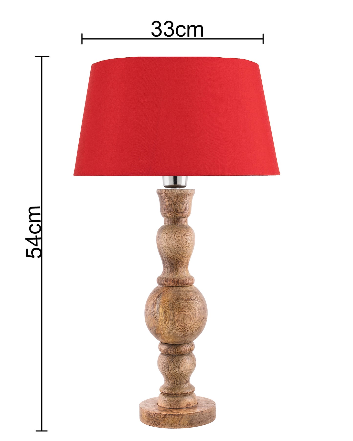 Hand Turned Wood Bubble Bedside Table Lamp, Drum Shade