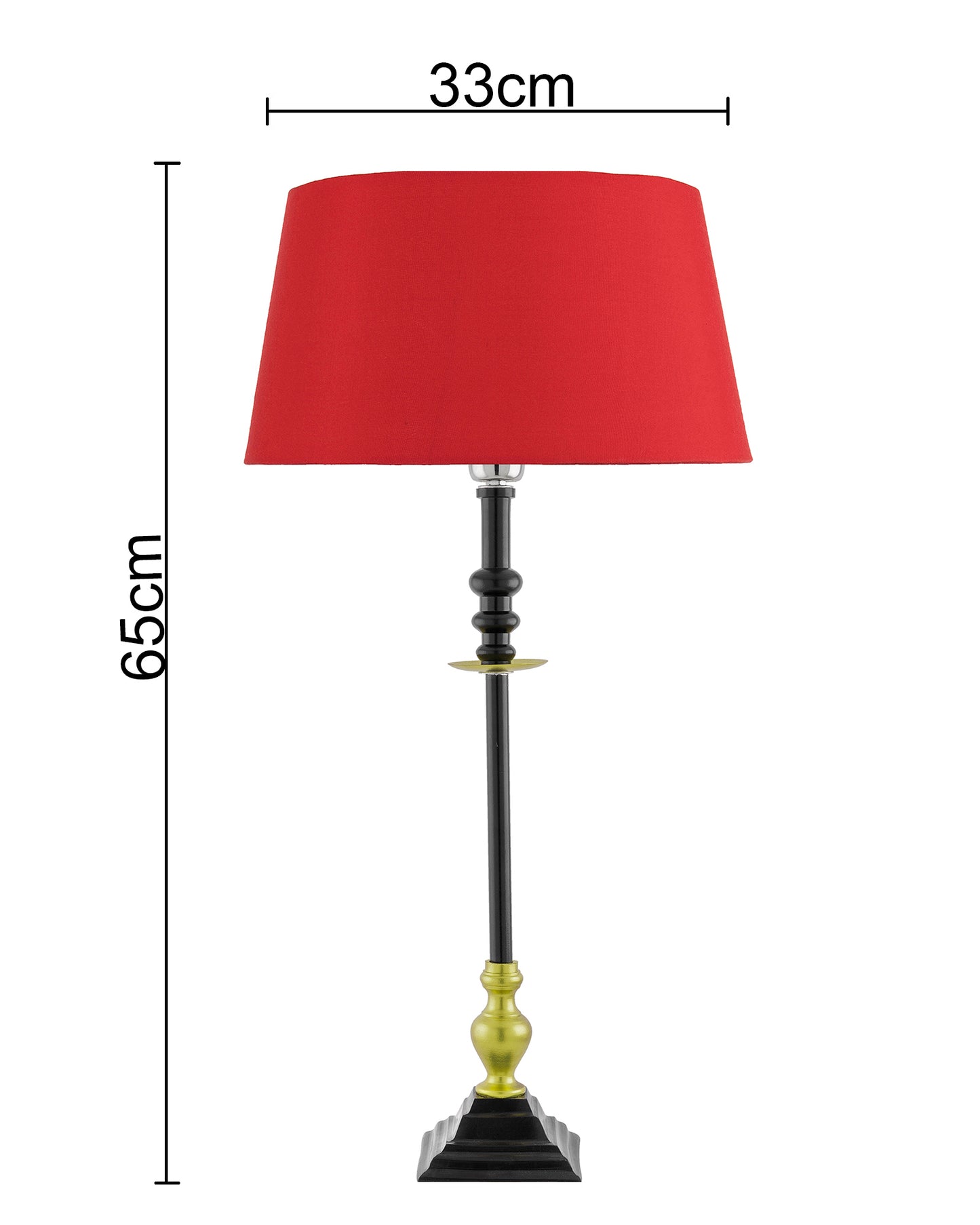 Classic Imperial Black Golden Riveria Table Lamp, Drum Shade