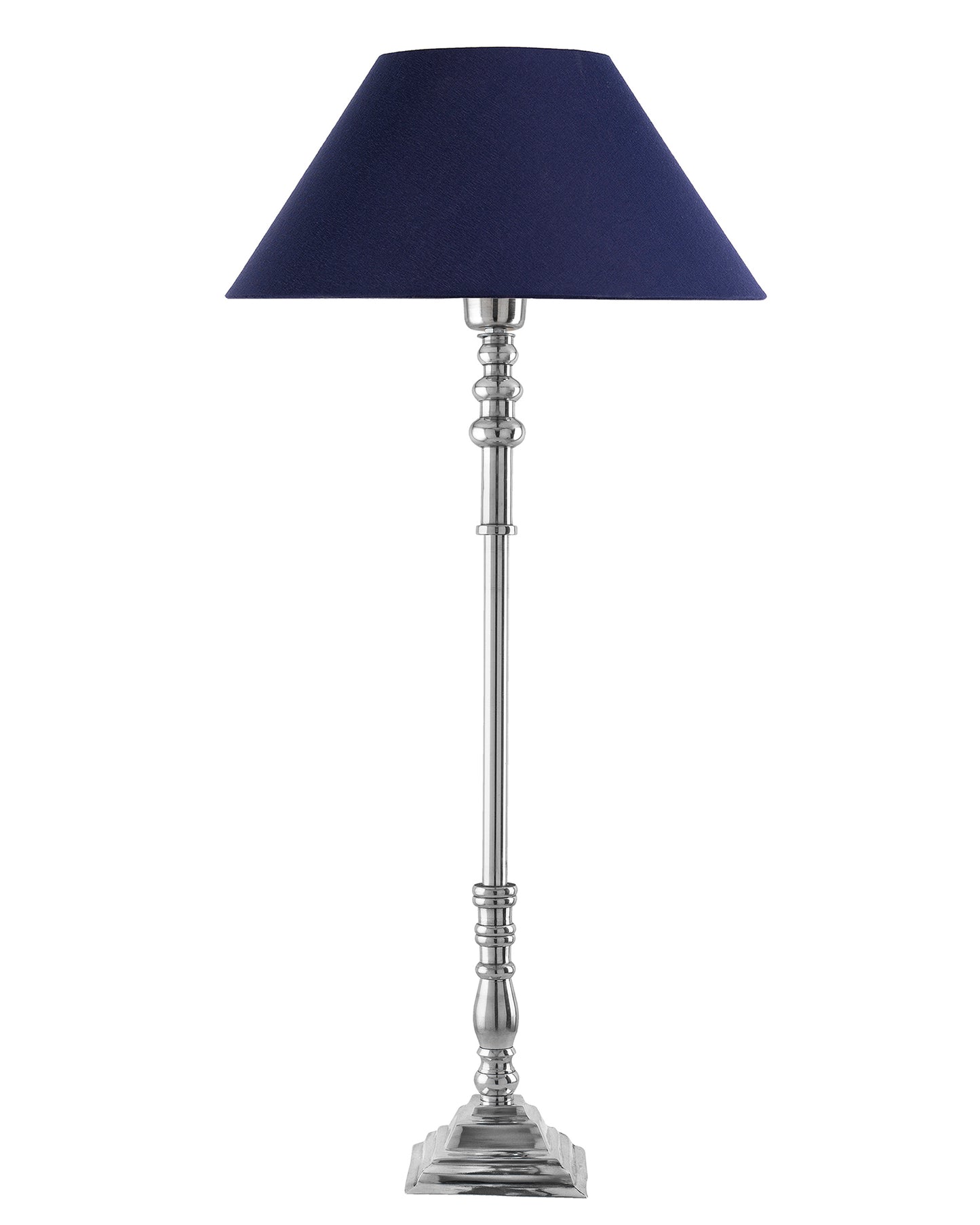 Modern Aluminium Chrome Finish Buffet Table Lamp, Cone Shade