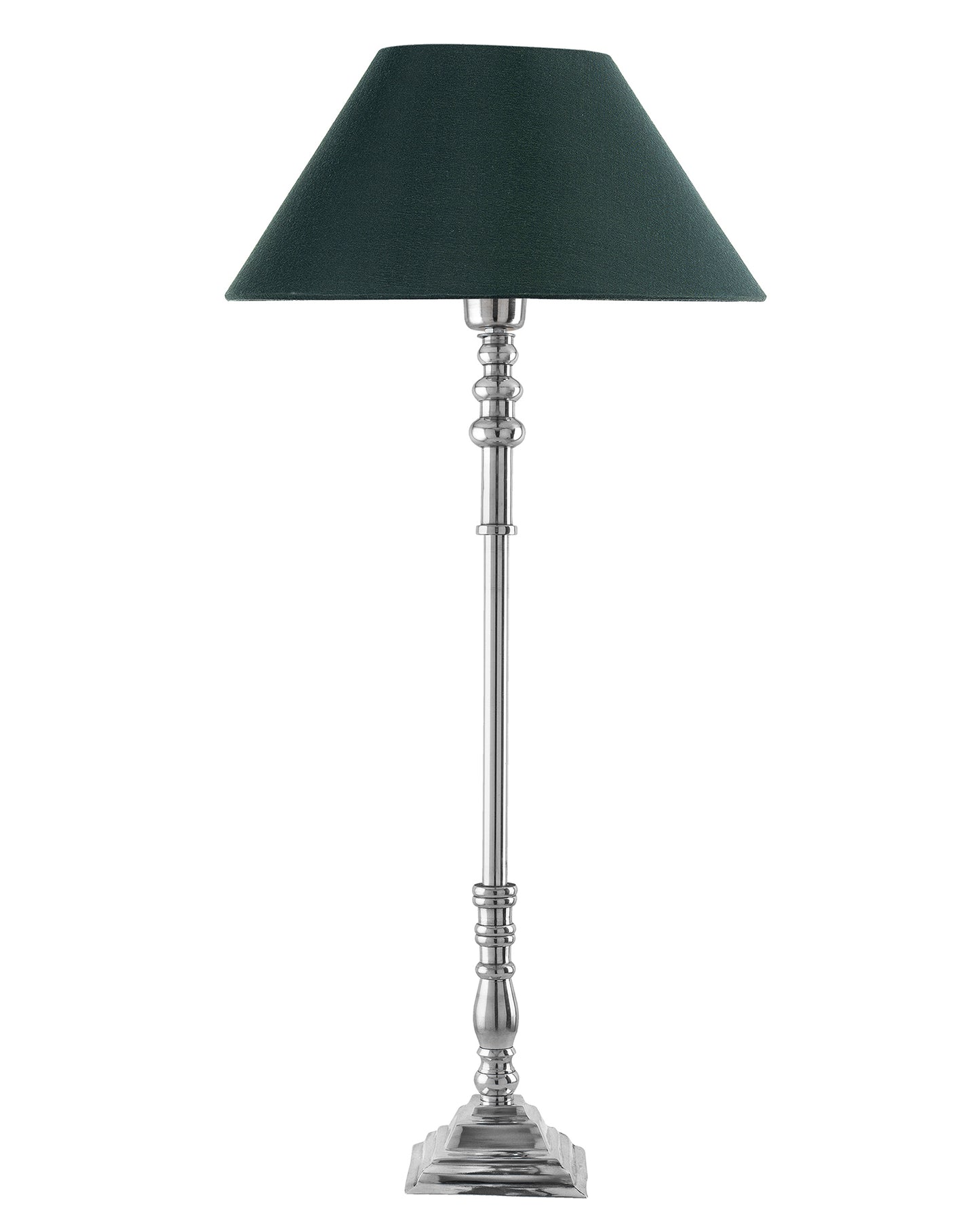Modern Aluminium Chrome Finish Buffet Table Lamp, Cone Shade