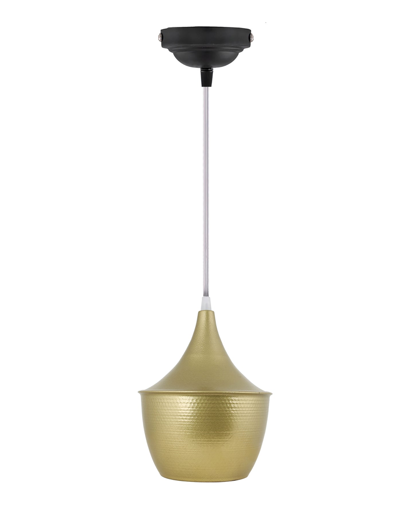 E26/E27 Single Head Metal Cone Shade Pendant Vintage Hanging Ceiling Light, Golden Set of 2