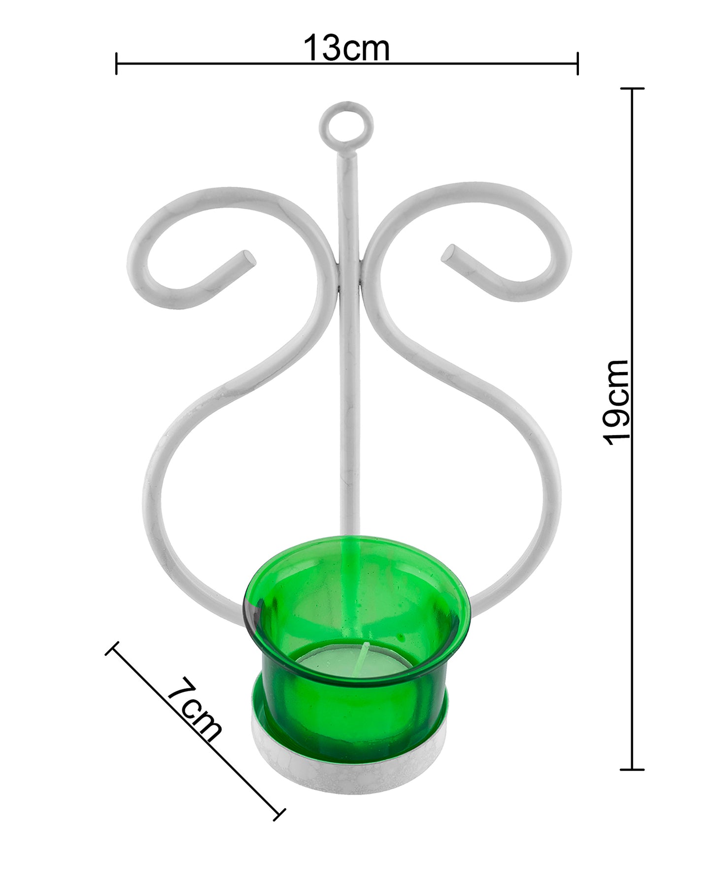 Set of 2 Decorative White Wall Sconce/Candle Holder With Red Glass and Free T-light Candles