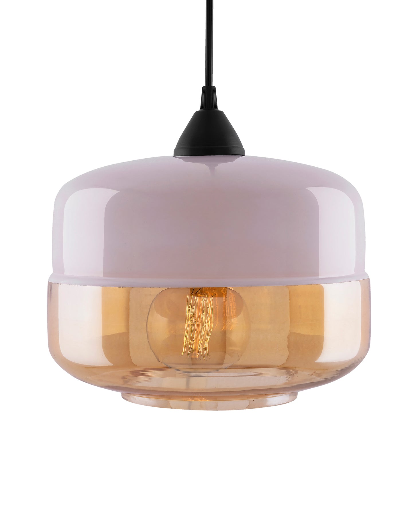 Glass Pendant Light Black Loft Bar Counter Dining Room Creative LED/Filament Ceiling Hanging Lamp, E27, Murray