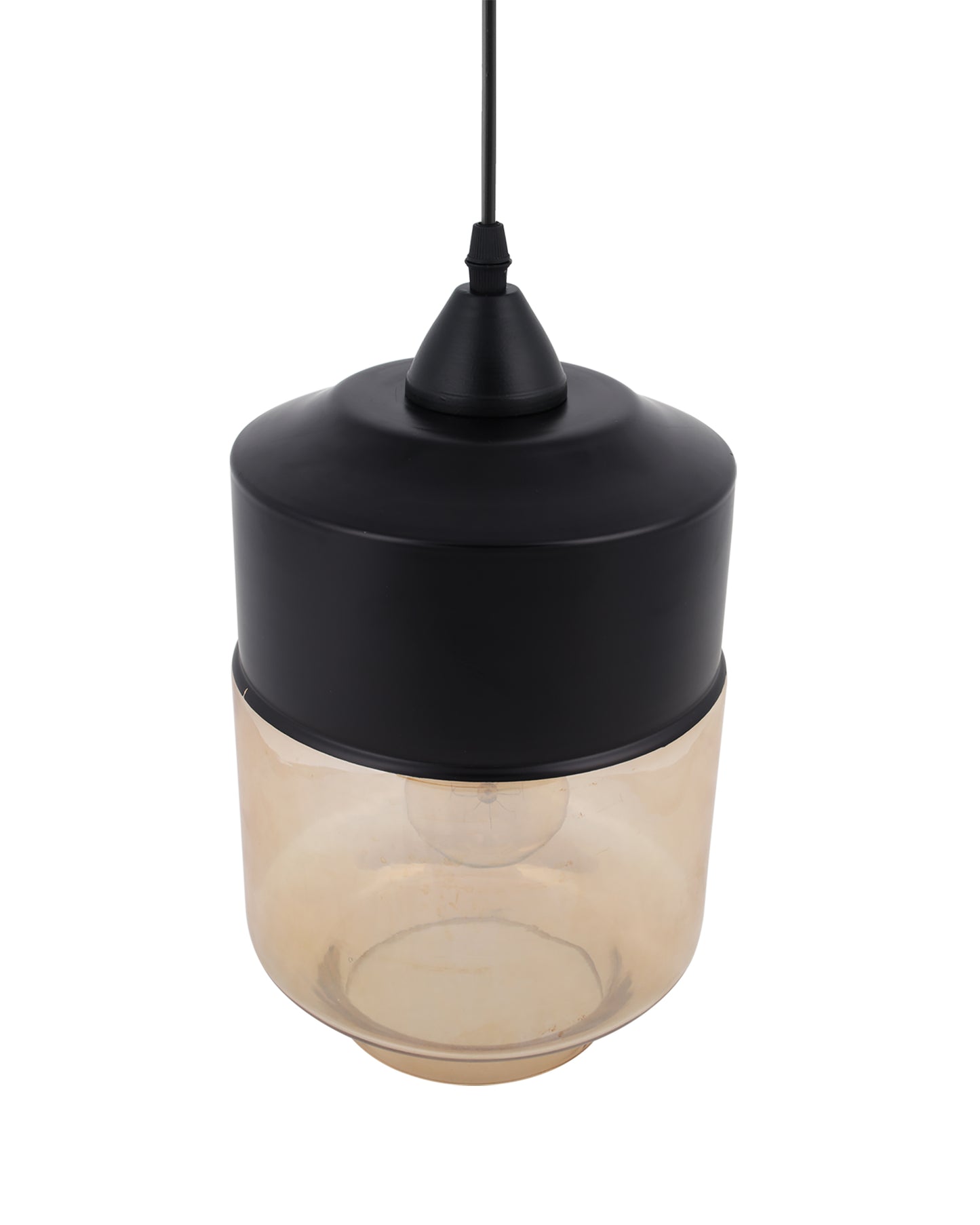 Glass Pendant Light Black Loft Bar Counter Dining Room Creative LED/Filament Ceiling Hanging Lamp, E27, Cylinder