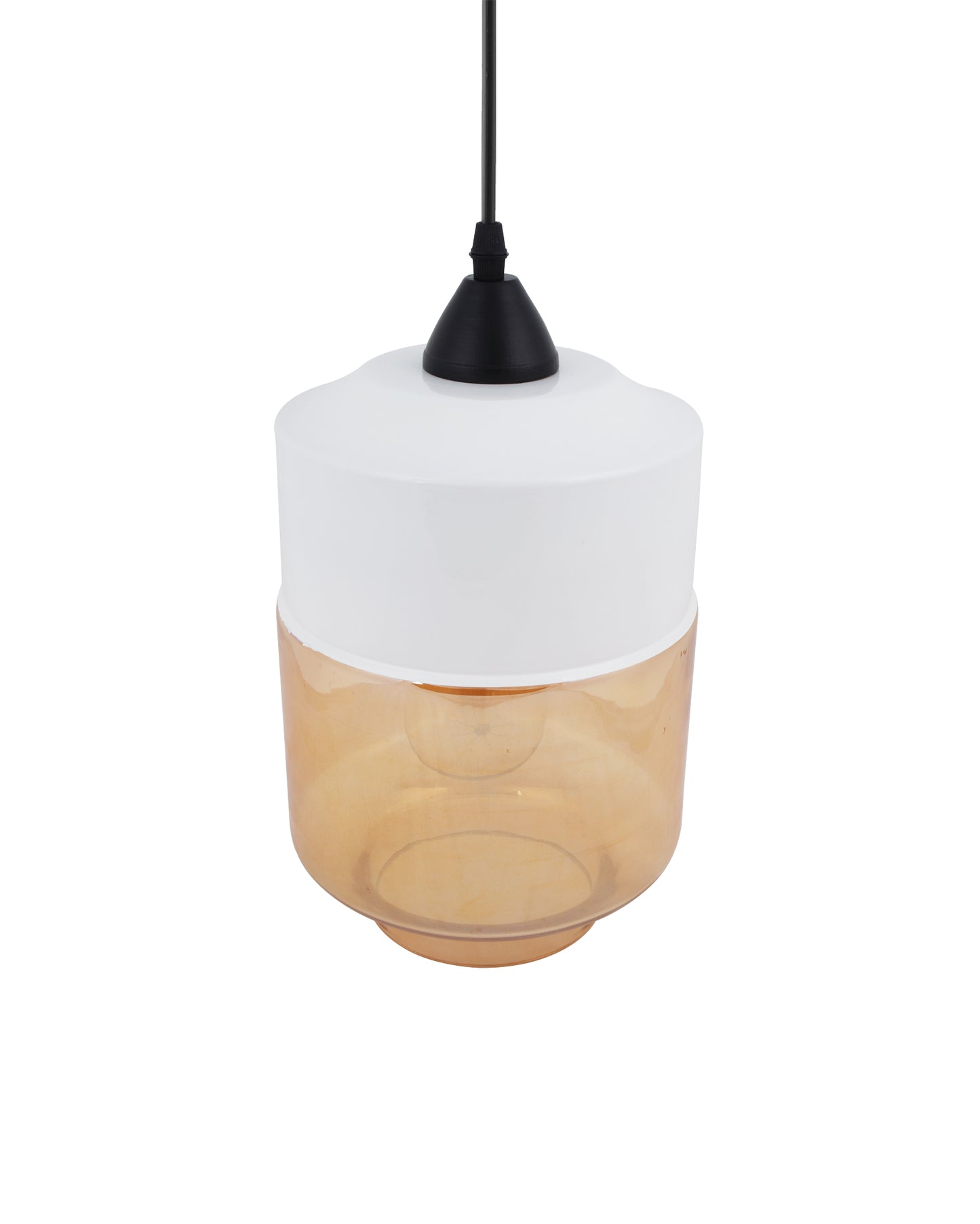 Glass Pendant Light Black Loft Bar Counter Dining Room Creative LED/Filament Ceiling Hanging Lamp, E27, Cylinder