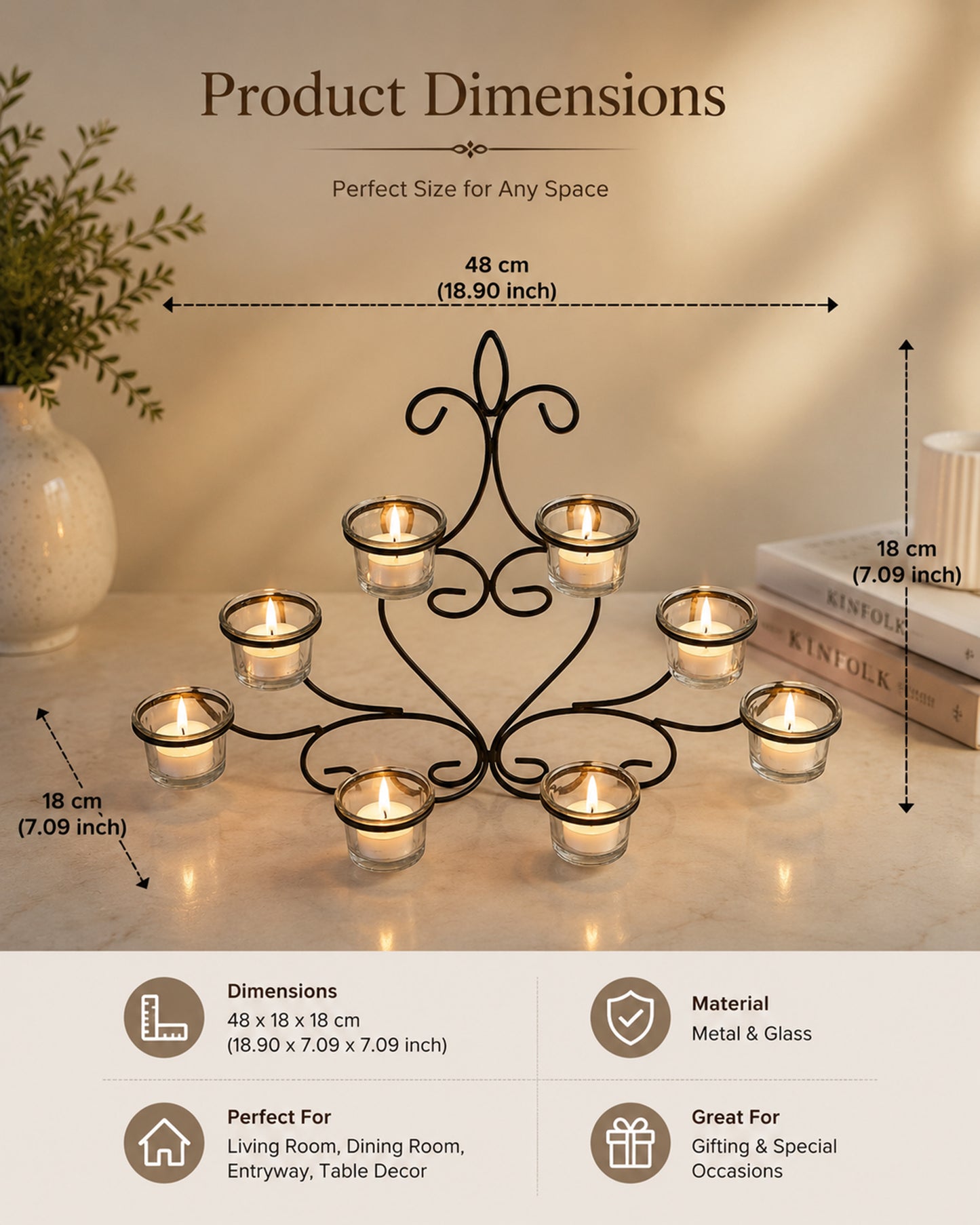 Homesake® Votive Candle Holder for Birthday, Diwali Decoration, Scented - Fragrance Candles with Glass Decorative TeaLight Candle Stand kit for Home, Room, Bedroom, Bathroom…