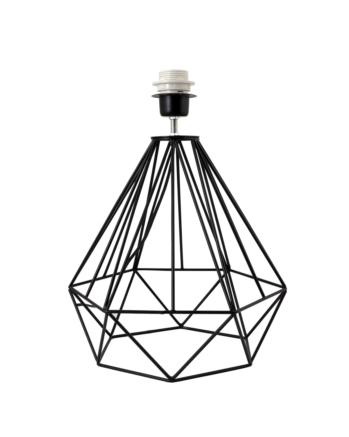 Modern Farmhouse Metal Diamond Desk Table Lamp with Light Bulb Decorative Bed Table Side Matt Black Light