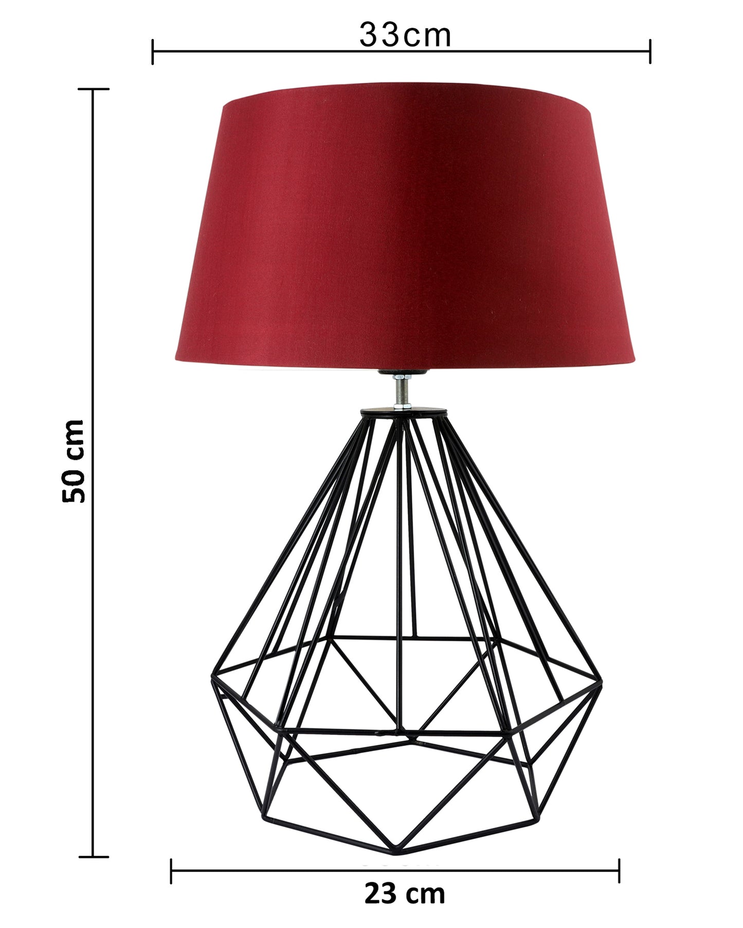 Modern Farmhouse Metal Diamond Desk Table Lamp with Light Bulb Decorative Bed Table Side Matt Black Light