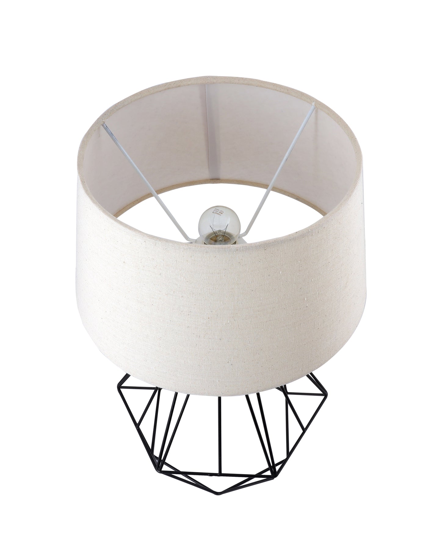 Modern Farmhouse Metal Diamond Desk Table Lamp with Light Bulb Decorative Bed Table Side Matt Black Light