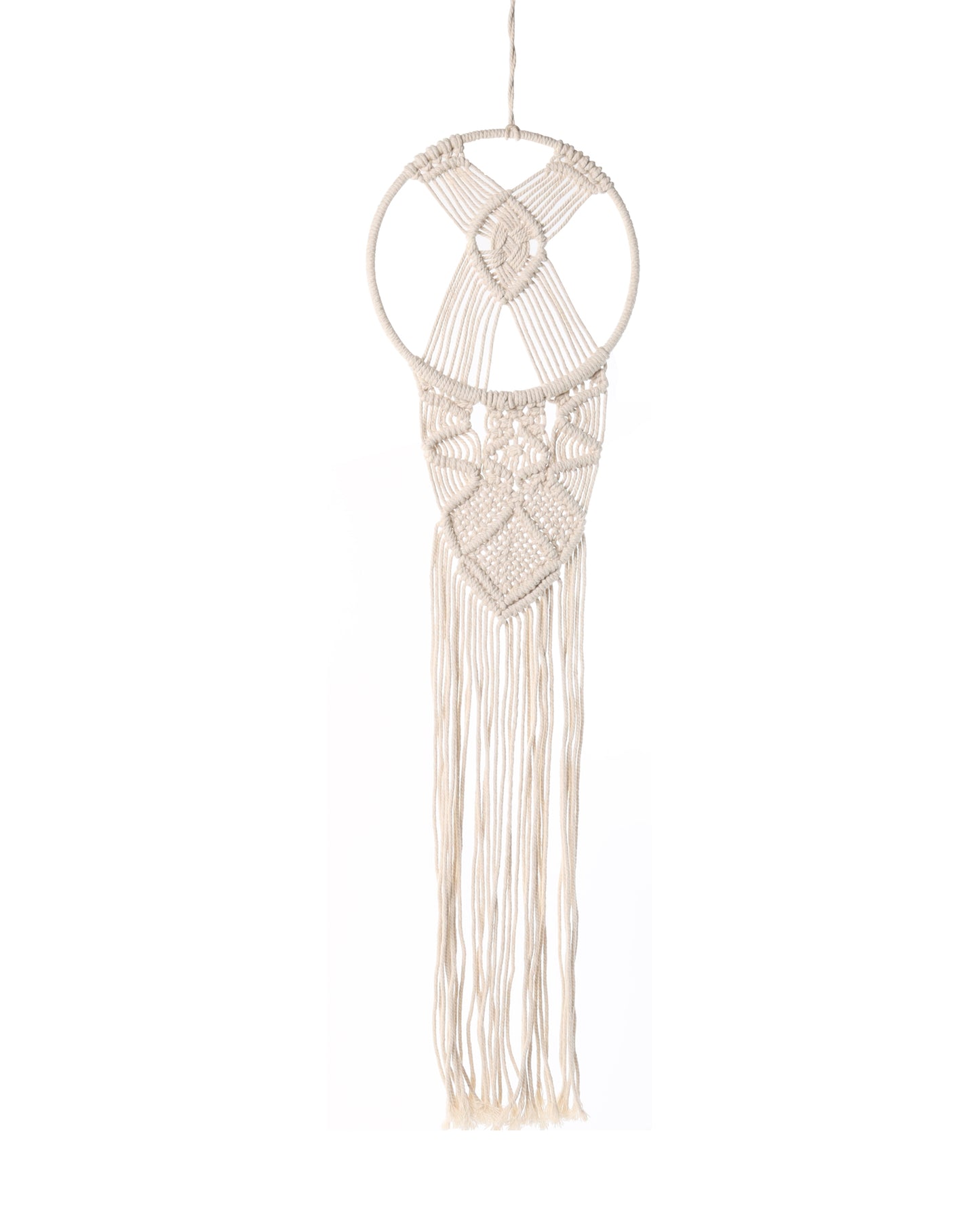 Macrame Wall Hanging Dream Catcher, Large Handmade Crochet Decor for Bedroom, Home Decor for Apartment Living Room Bedroom Baby Nursery Dorm set of 2