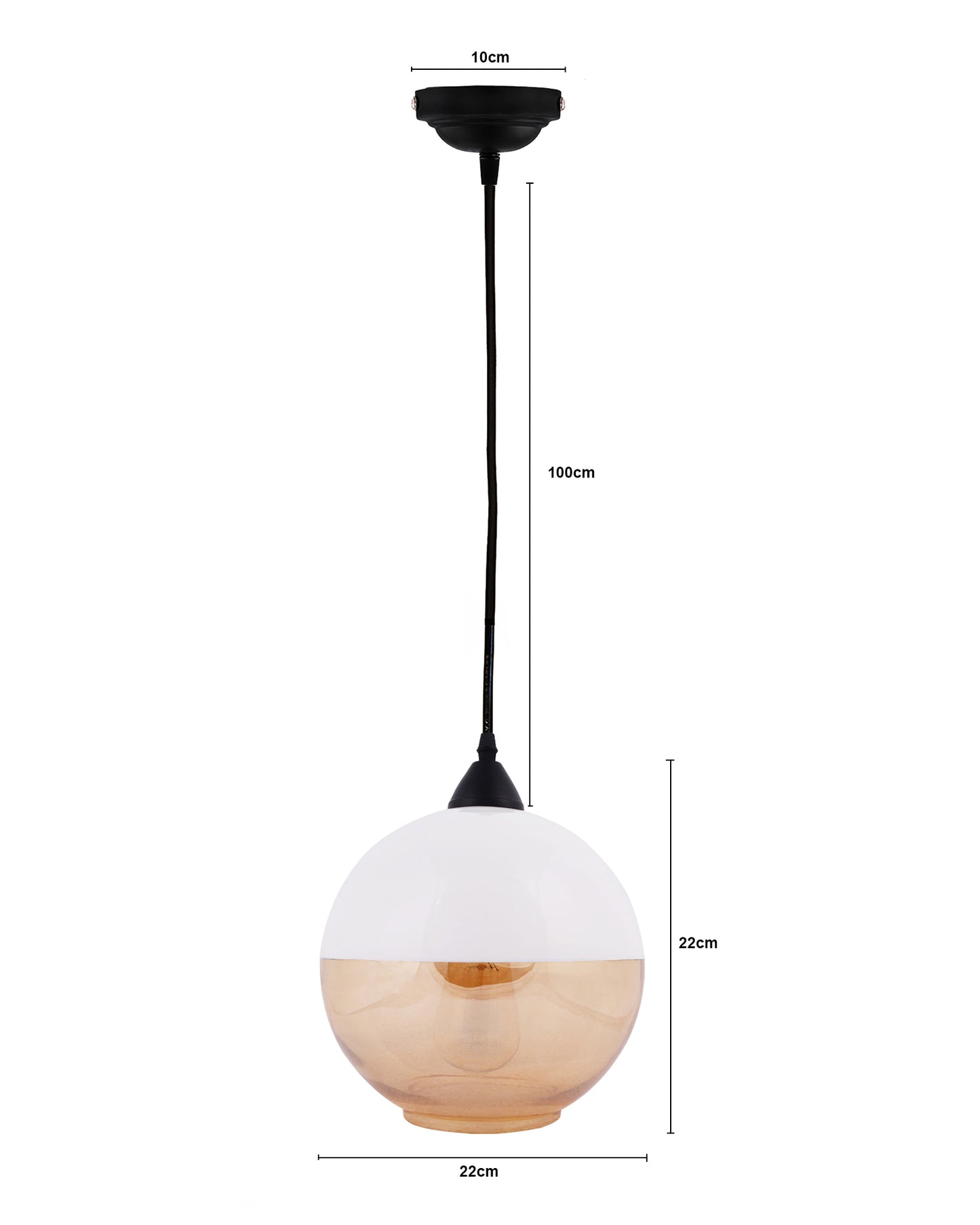 Glass Pendant Light White Loft Bar Counter Dining Room Creative LED/Filament Ceiling Hanging Lamp, E27, Sphere, White