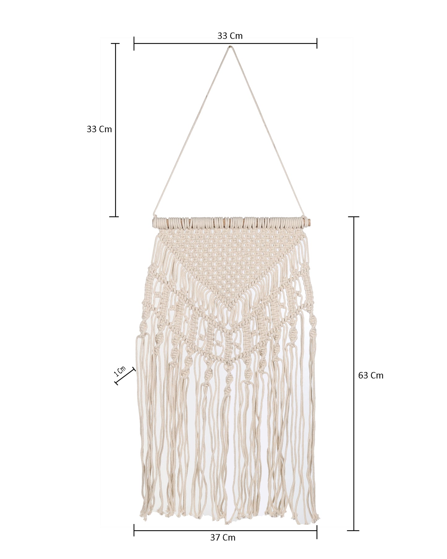 Macrame Wall Hanging Tapestry Tassel Home Decor Bohemian Handmade Chic Cotton Rope,Living Room, Balcony, Office, Housewarming, Garden, Single with String Light