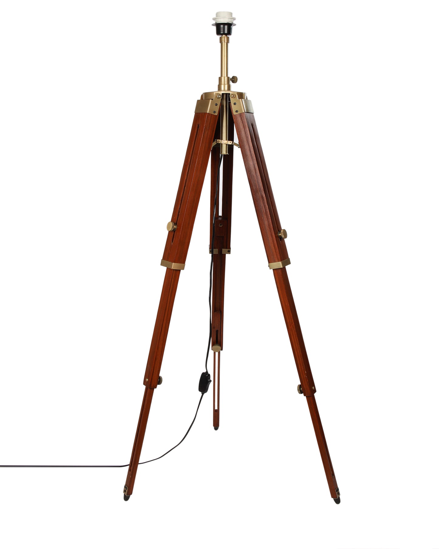 Industrial Tripod Floor Lamp for Living Room Bedroom, Vintage Reading Lamp with Wooden Metal Legs,Nautical Lamp for Office, Cinema, Dorm