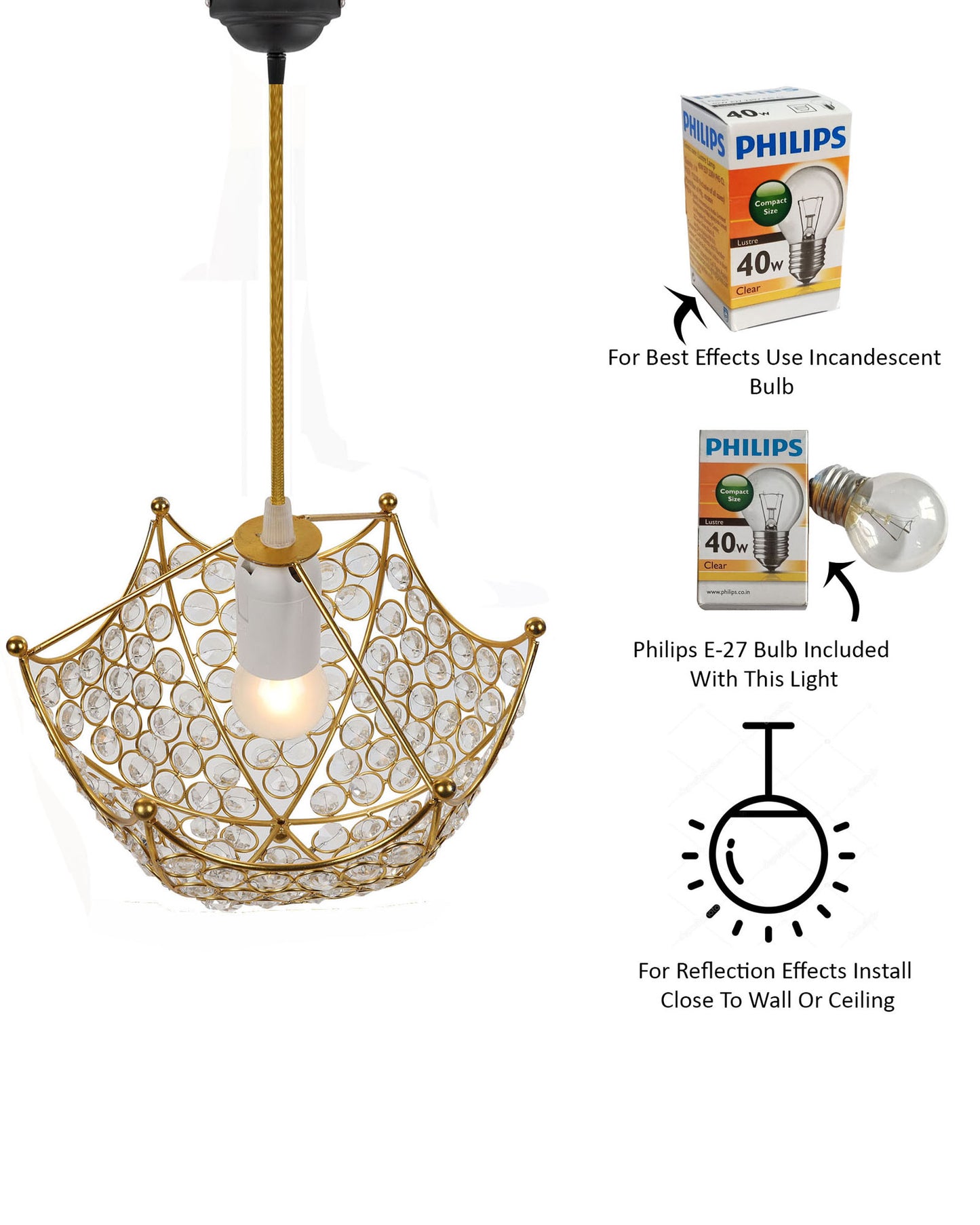 Hanging golden crystal pendant light, Classic Floral Adjustable Pendant Light Fixture for Kitchen Dinning Room Bedroom, Leafy Rectangle
