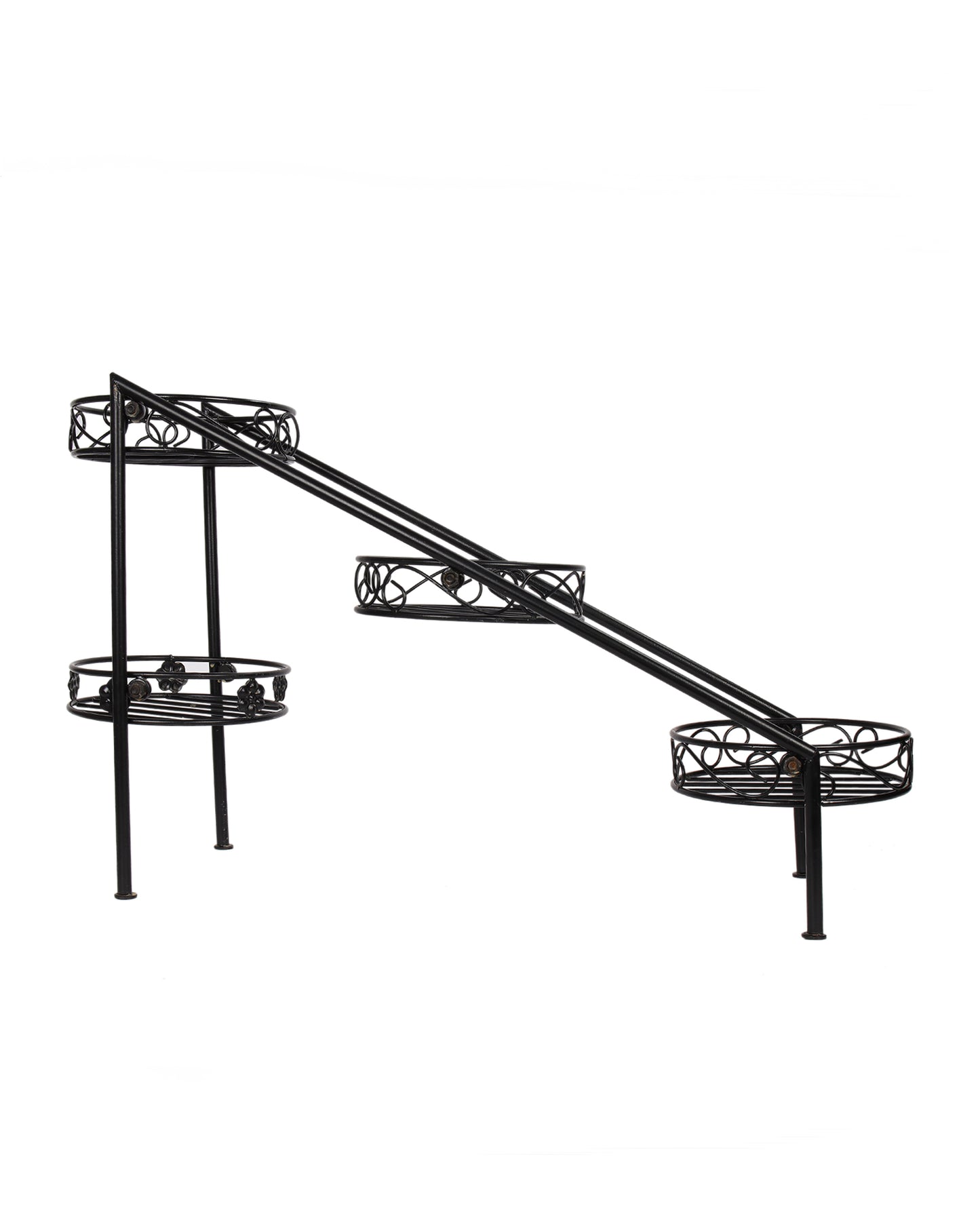 Plant Stand Metal Flower Holder Racks with 4 Tier Garden Decoration Planter Rack Shelf Organizer for Indoor Outdoor, Garden Balcony Living Room Office,Ladder, Black