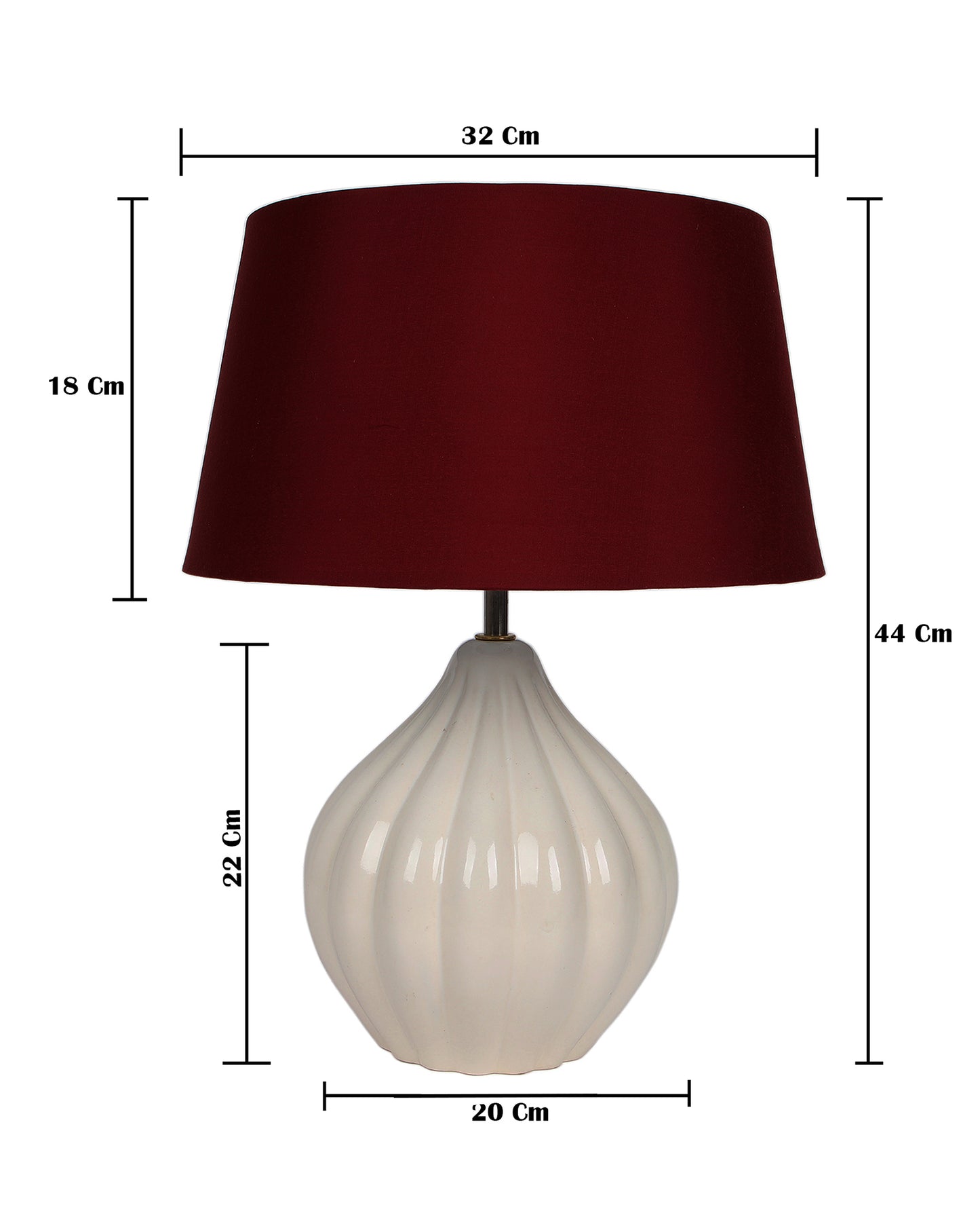 Home Traditional Ribbed Strip Pattern Ceramic Table Lamp For Living Room Table Desk Lamp With Shade