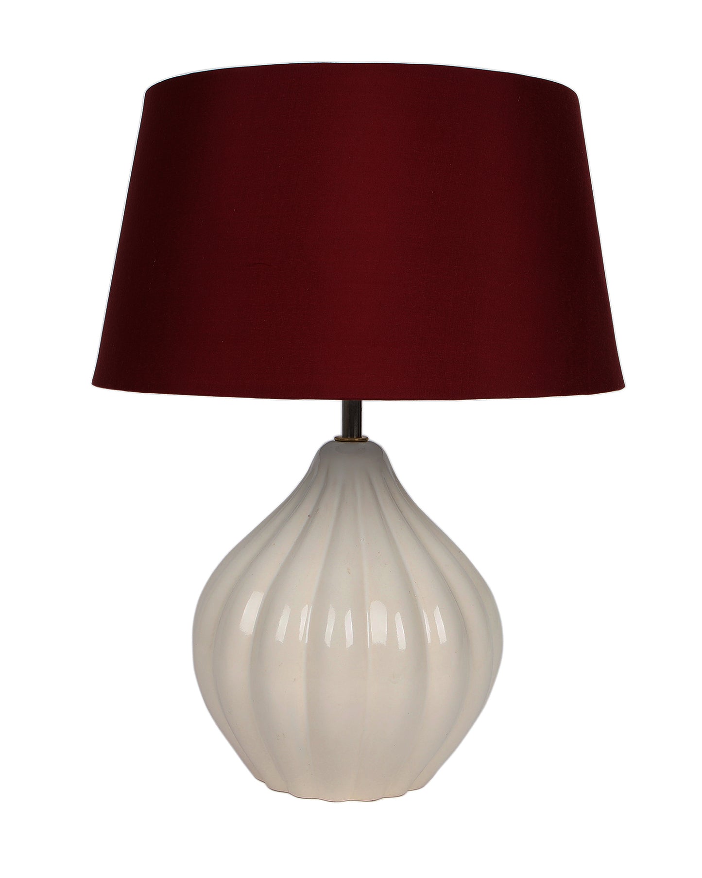 Home Traditional Ribbed Strip Pattern Ceramic Table Lamp For Living Room Table Desk Lamp With Shade