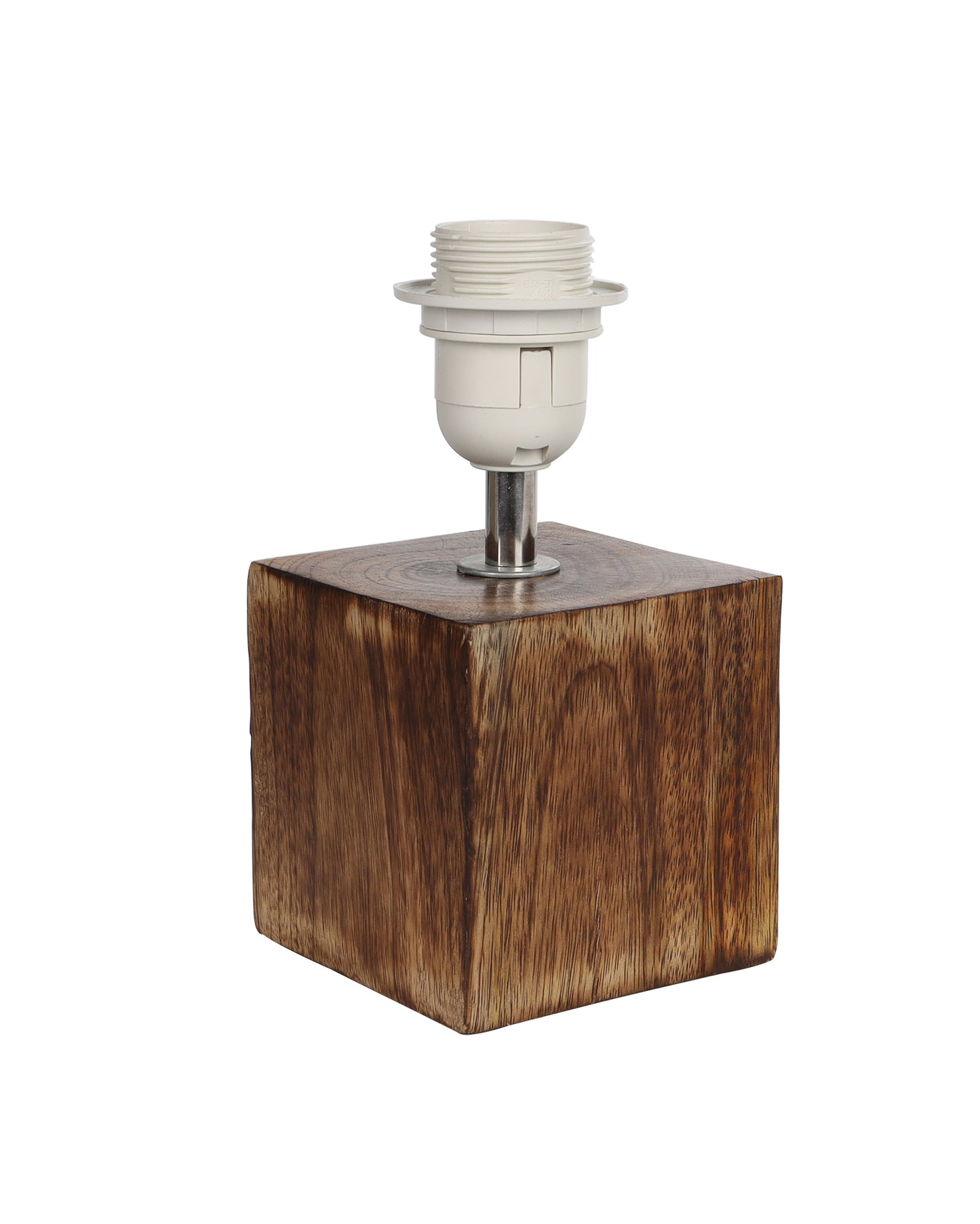 Modern Zen Wooden Lampshade Nightstand Lamps, Antique Base E27 Creative Reading Bedside Lamps Ideal for Bedroom, Cube
