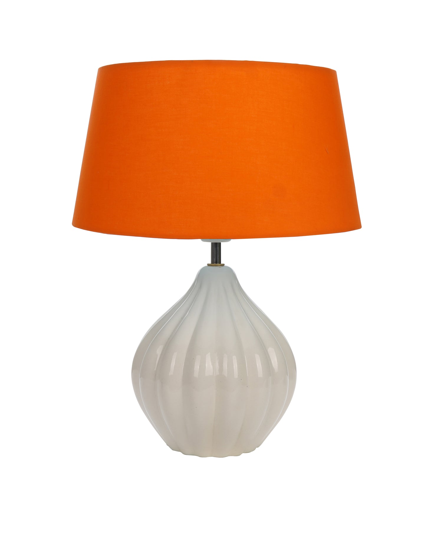 Home Traditional Ribbed Strip Pattern Ceramic Table Lamp For Living Room Table Desk Lamp With Shade