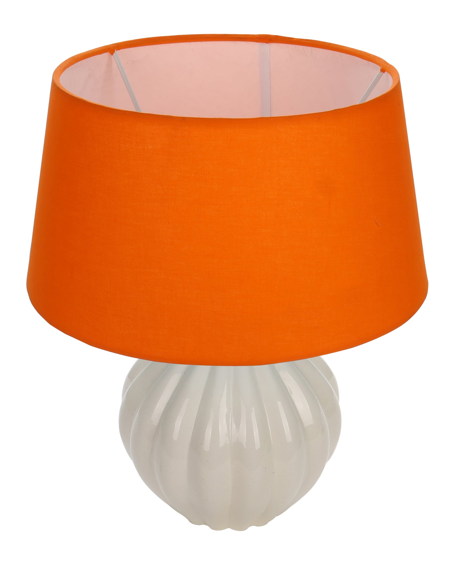 Home Traditional Ribbed Strip Pattern Ceramic Table Lamp For Living Room Table Desk Lamp With Shade