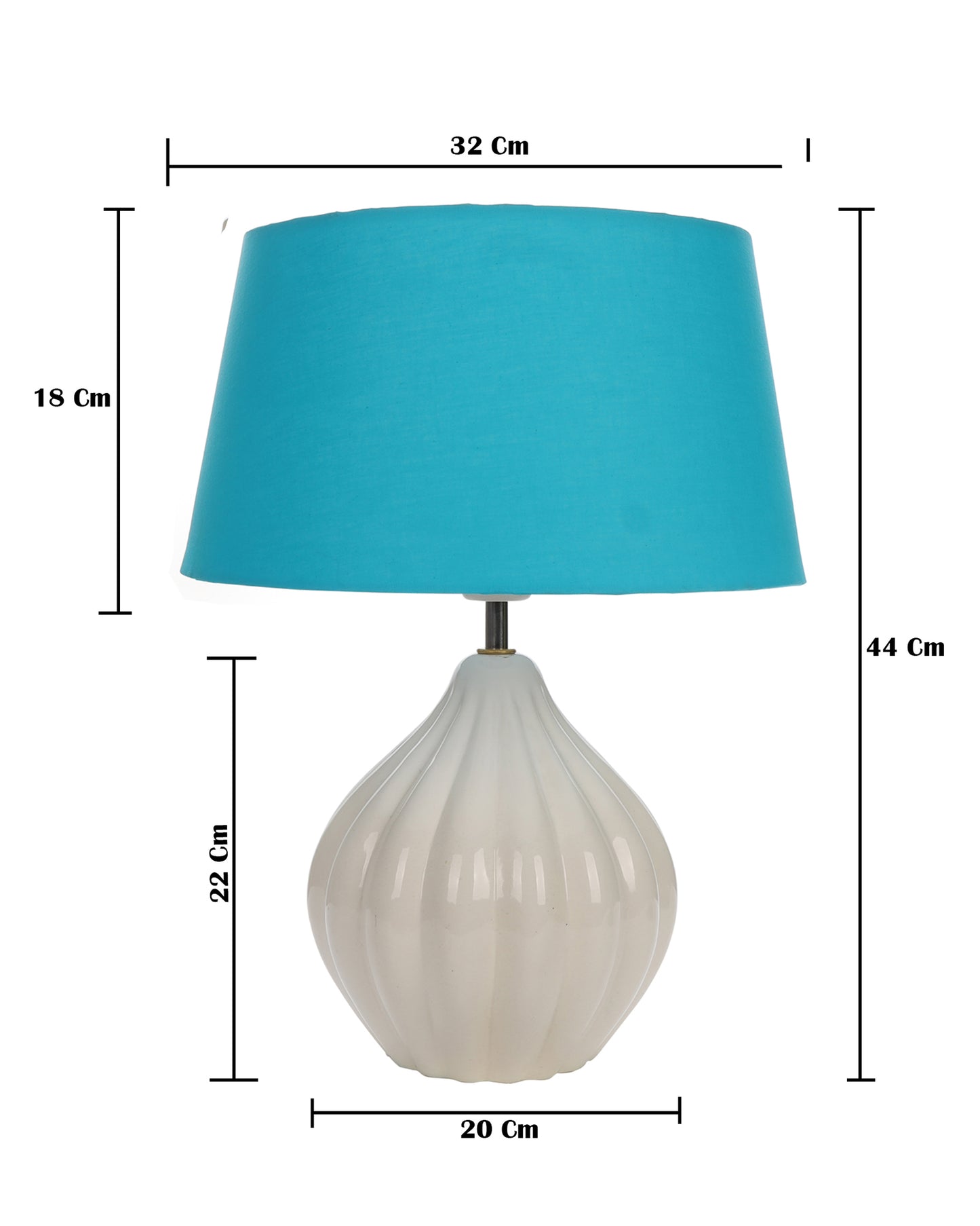 Home Traditional Ribbed Strip Pattern Ceramic Table Lamp For Living Room Table Desk Lamp With Shade
