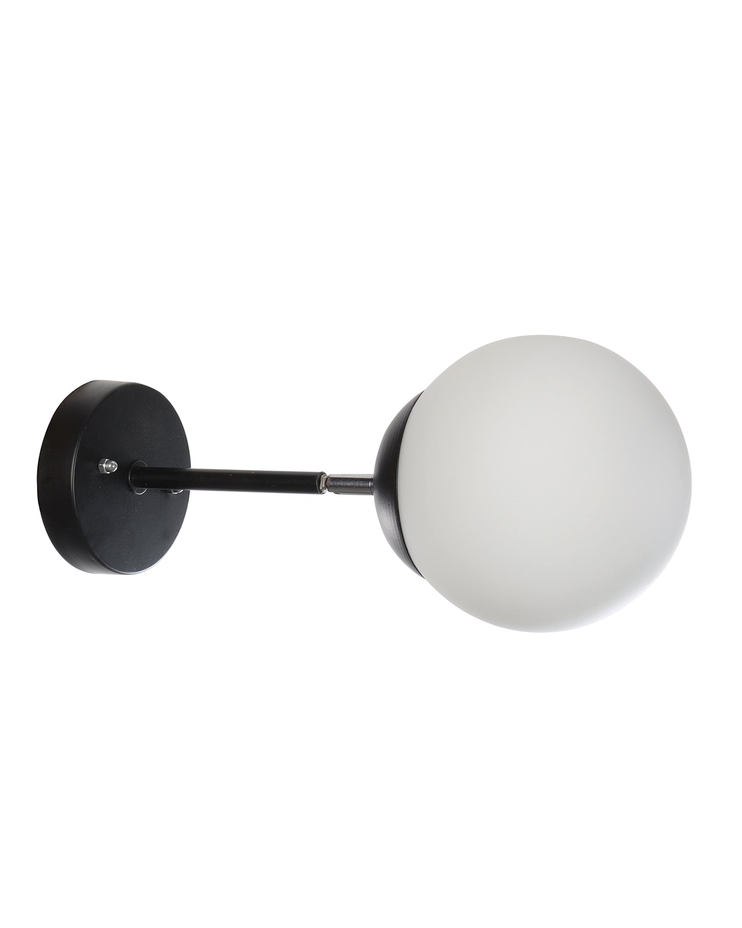 Modern Glass Wall Lamp, Wall Mounted Sconces,Mid-Century Bedroom Bedside 180 degree Movement Light Matt black, Single Globe