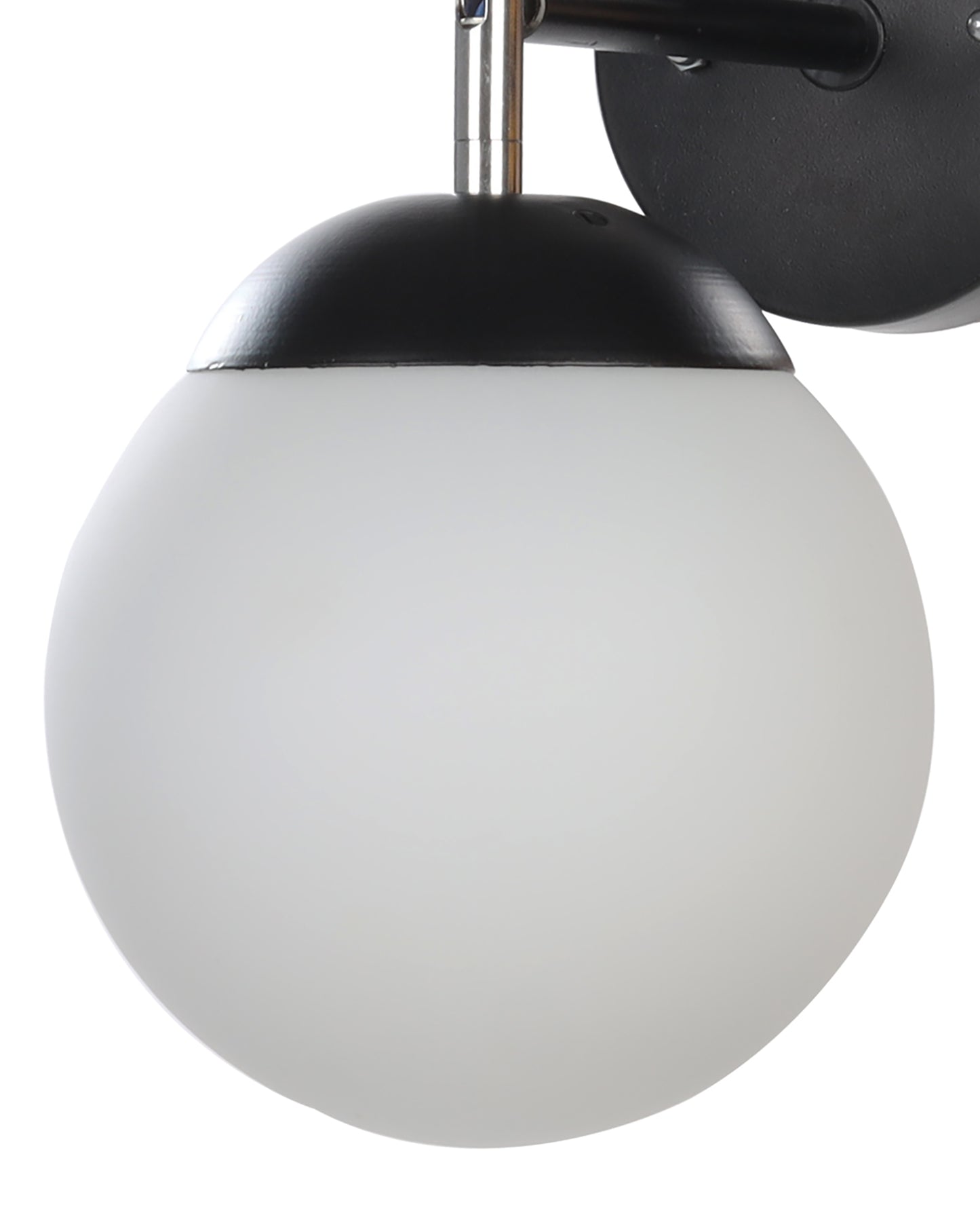 Modern Glass Wall Lamp, Wall Mounted Sconces,Mid-Century Bedroom Bedside 180 degree Movement Light Matt black, Single Globe