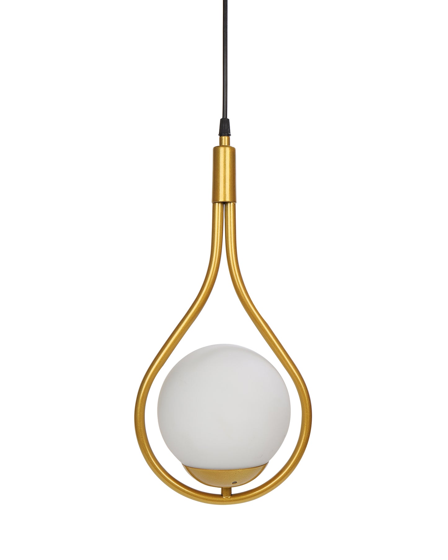 Mid Century Modern Light Chandelier Lighting, White Frosted Glass Globe Lampshade Pendant Indoor Hanging Light Fixture, Golden Water Drop
