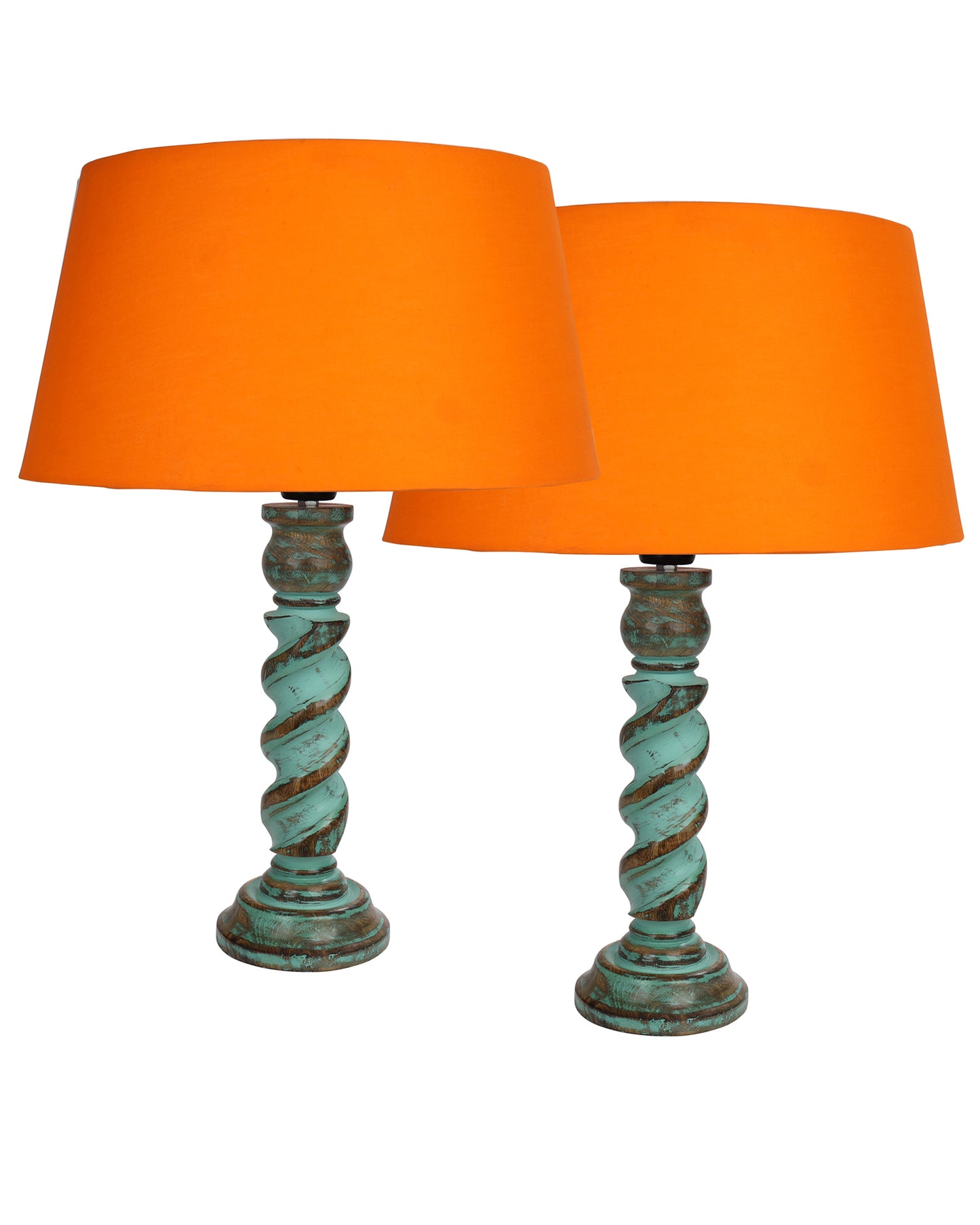 Signature Rustic Table Lamp set of 2, farmhouse Living Room Bedroom House Bedside Nightstand Home Office Reading Light,Rope