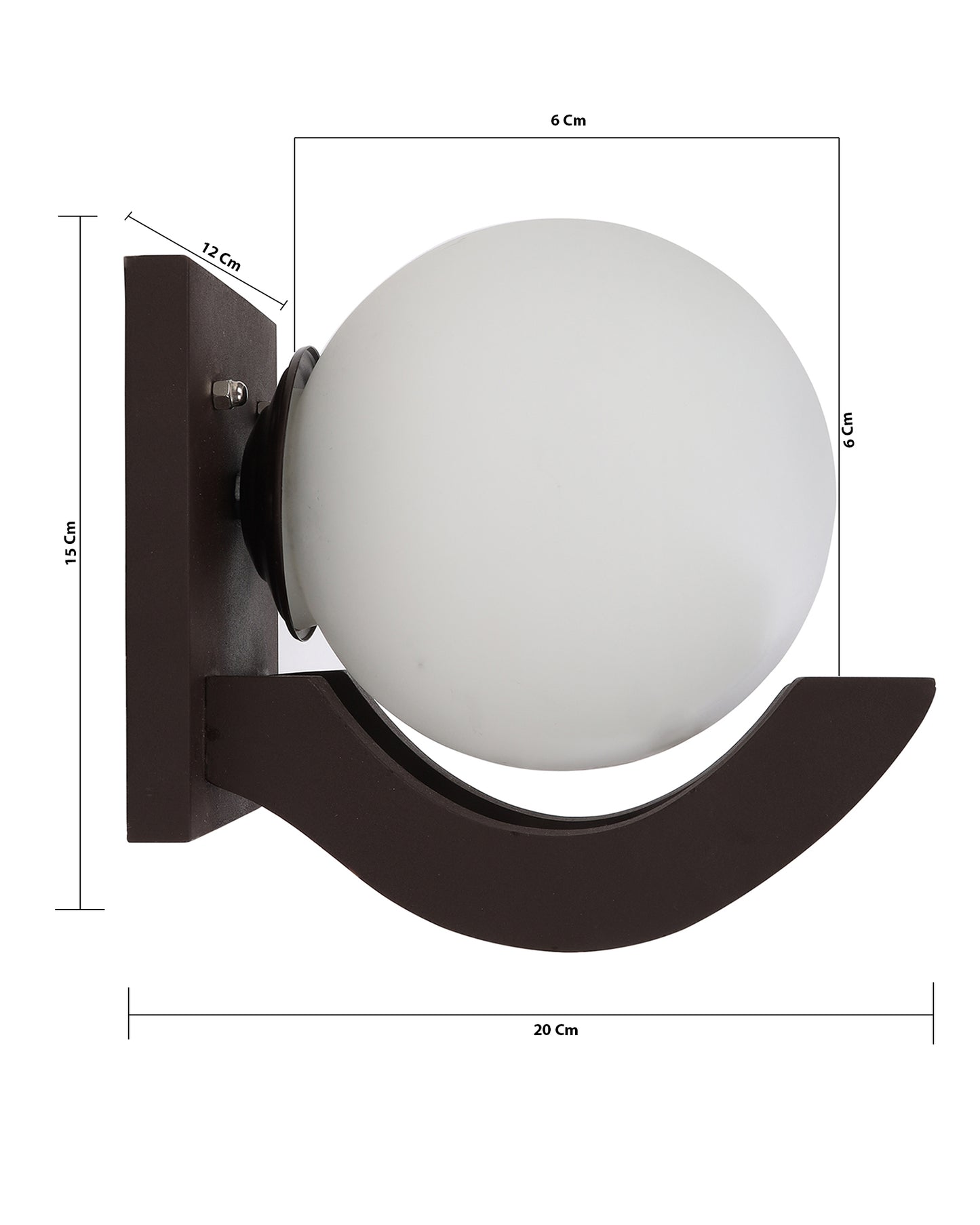 Brown & White Wood Gooseneck zedo Wall Lamp , Pack of 1