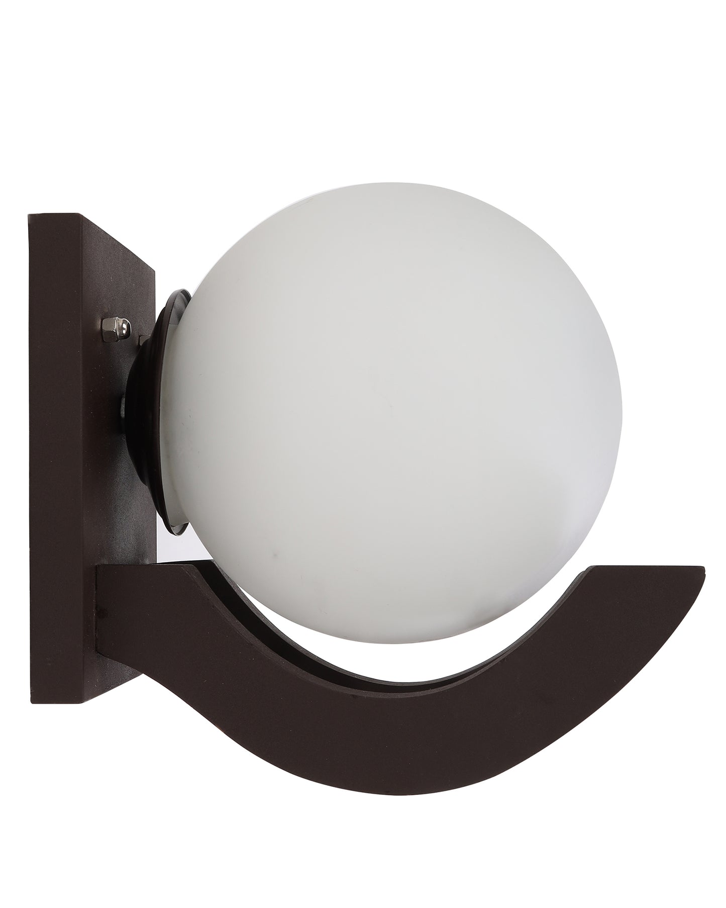 Brown & White Wood Gooseneck zedo Wall Lamp , Pack of 1