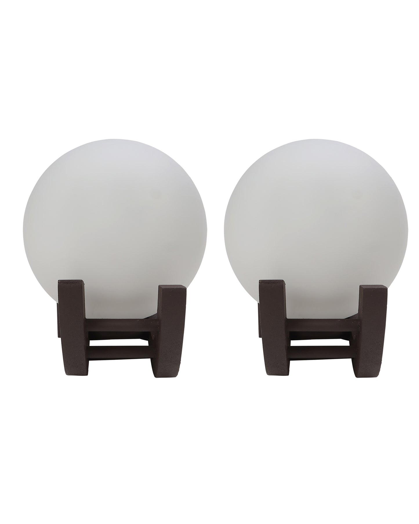 Brown & White Wood Gooseneck zedo Wall Lamp , Pack of 2