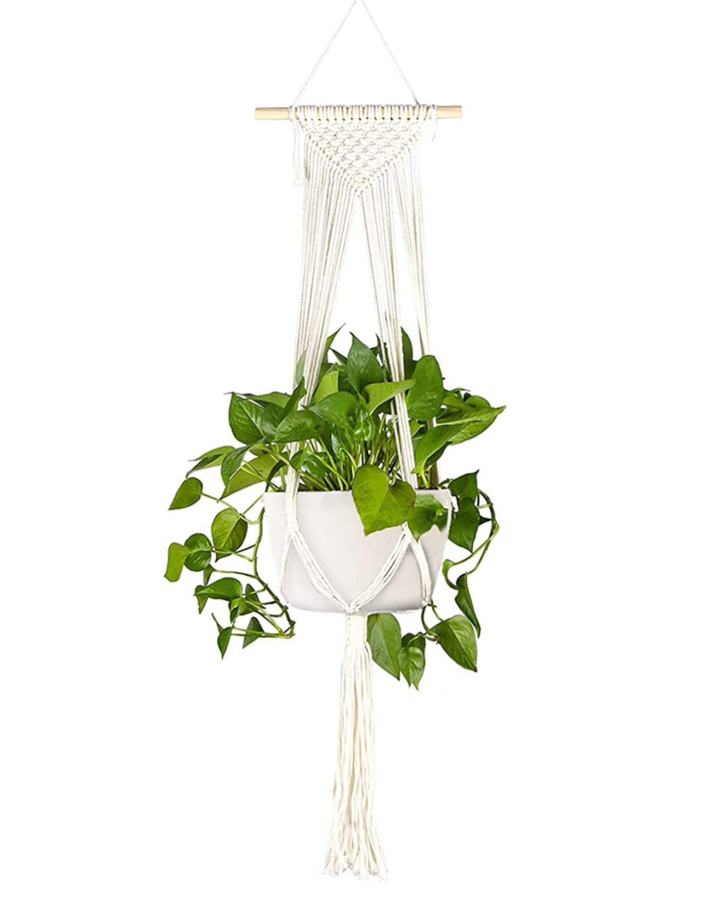 5-Pack Macrame Plant Hangers with Hooks, Different Layers, Handmade Cotton Rope Hanging Planters Set Flower Pots Holder Stand, for Indoor Outdoor Boho Home Decor, set of 5
