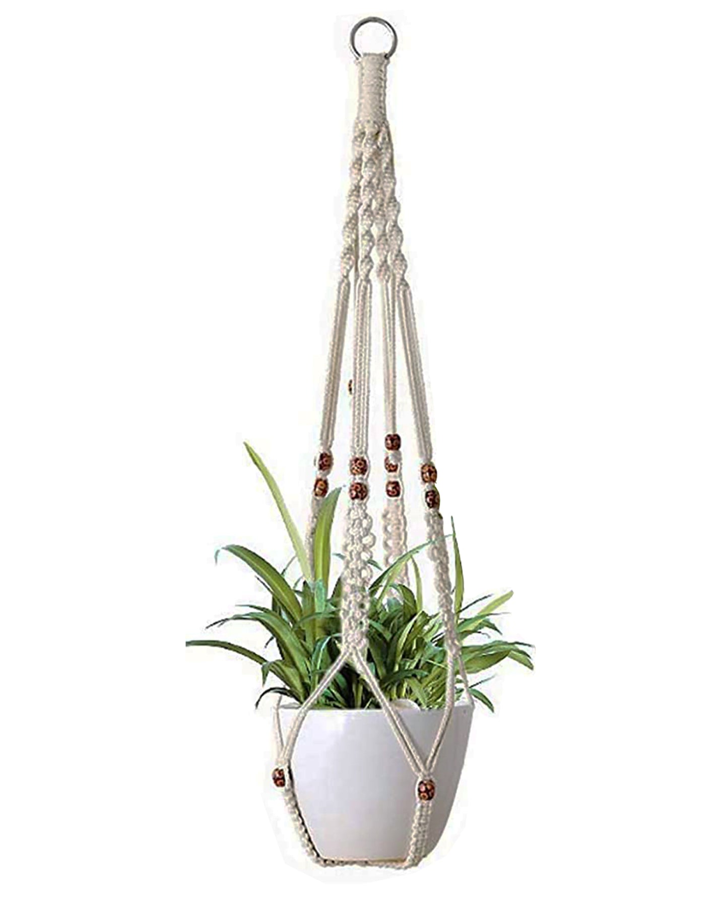 5-Pack Macrame Plant Hangers with Hooks, Different Layers, Handmade Cotton Rope Hanging Planters Set Flower Pots Holder Stand, for Indoor Outdoor Boho Home Decor, set of 5