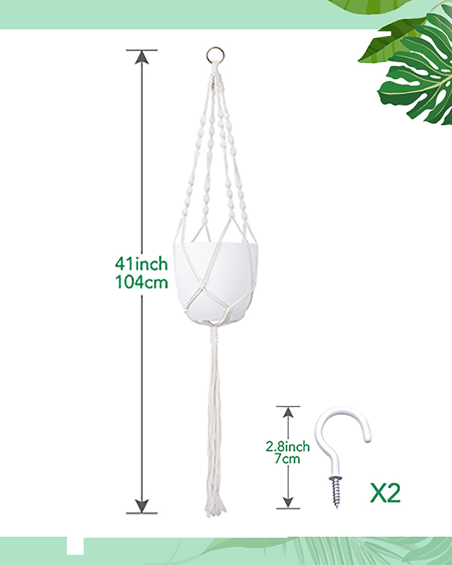 Macrame plant hanger, plant hangers indoor, hanging planters, Handmade weaving, hanging planters indoor, Natural organic cotton,hanging planters indoor, set of 2 single