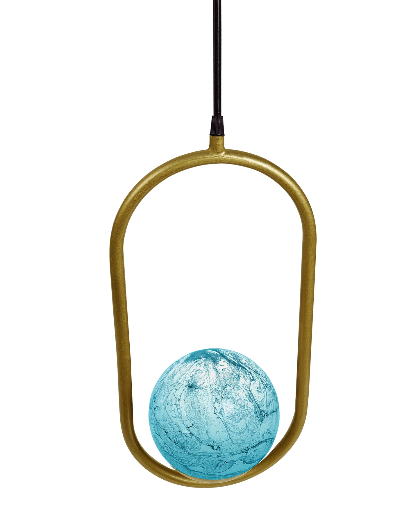 Mid Century Modern Golden Light Chandelier , Planet Series Frosted Glass Globe Lampshade Pendant Indoor Hanging Light Fixture, Oval