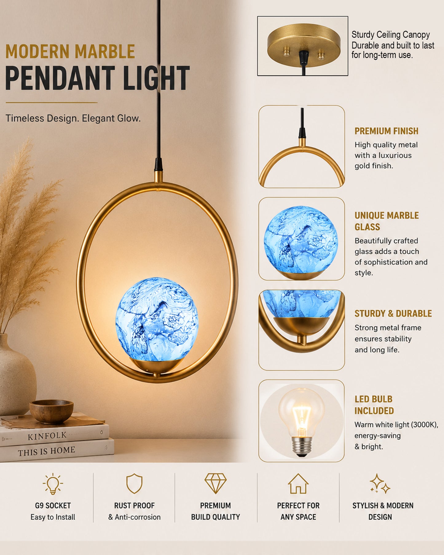 Mid Century Modern Golden Light Chandelier , Planet Series Frosted Glass Globe Lampshade Pendant Indoor Hanging Light Fixture, Round